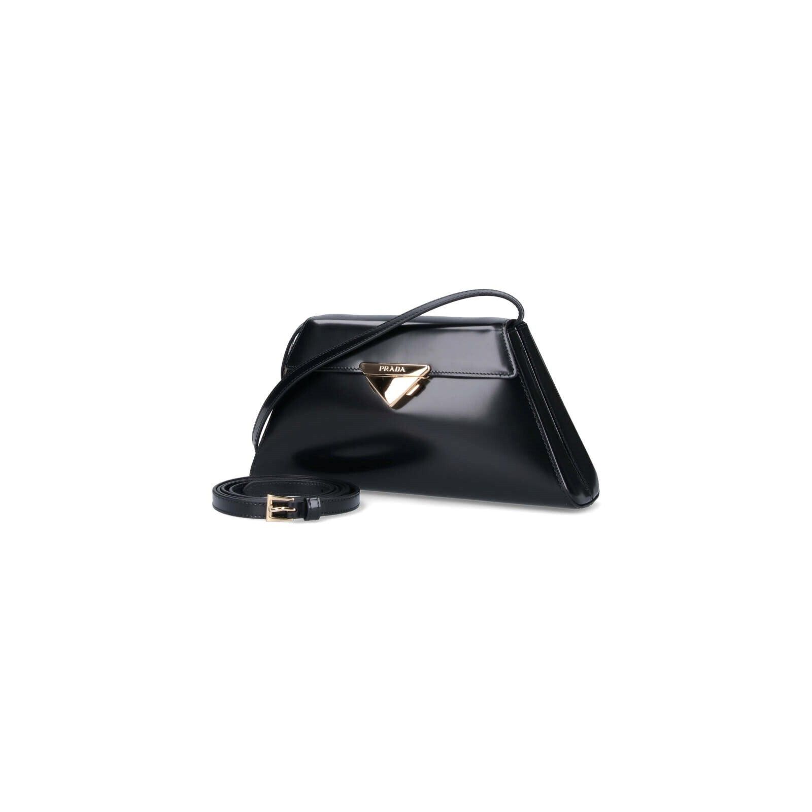 Prada PRADA Black Medium Leather Shoulder Bag New And Authentic Size ONE SIZE - 2 Thumbnail