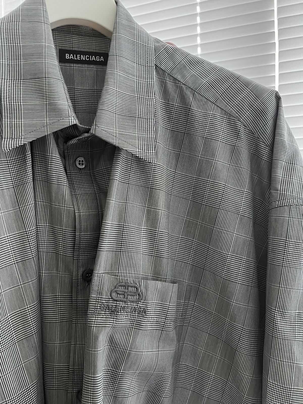 Balenciaga Summer 20 Glen Check Cocoon Shirt Size US M / EU 48-50 / 2 - 4 Thumbnail