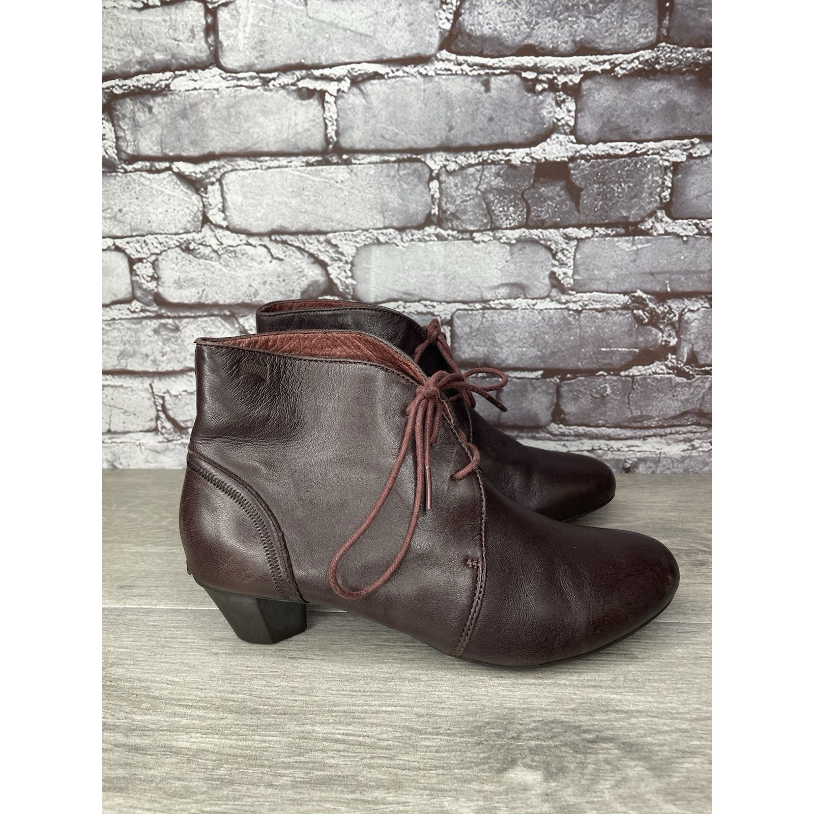 Camper Camper Alicante Brown Leather Lace Up Heel Ankle Boots Women Size US 7.5 / IT 37.5 - 16 Thumbnail
