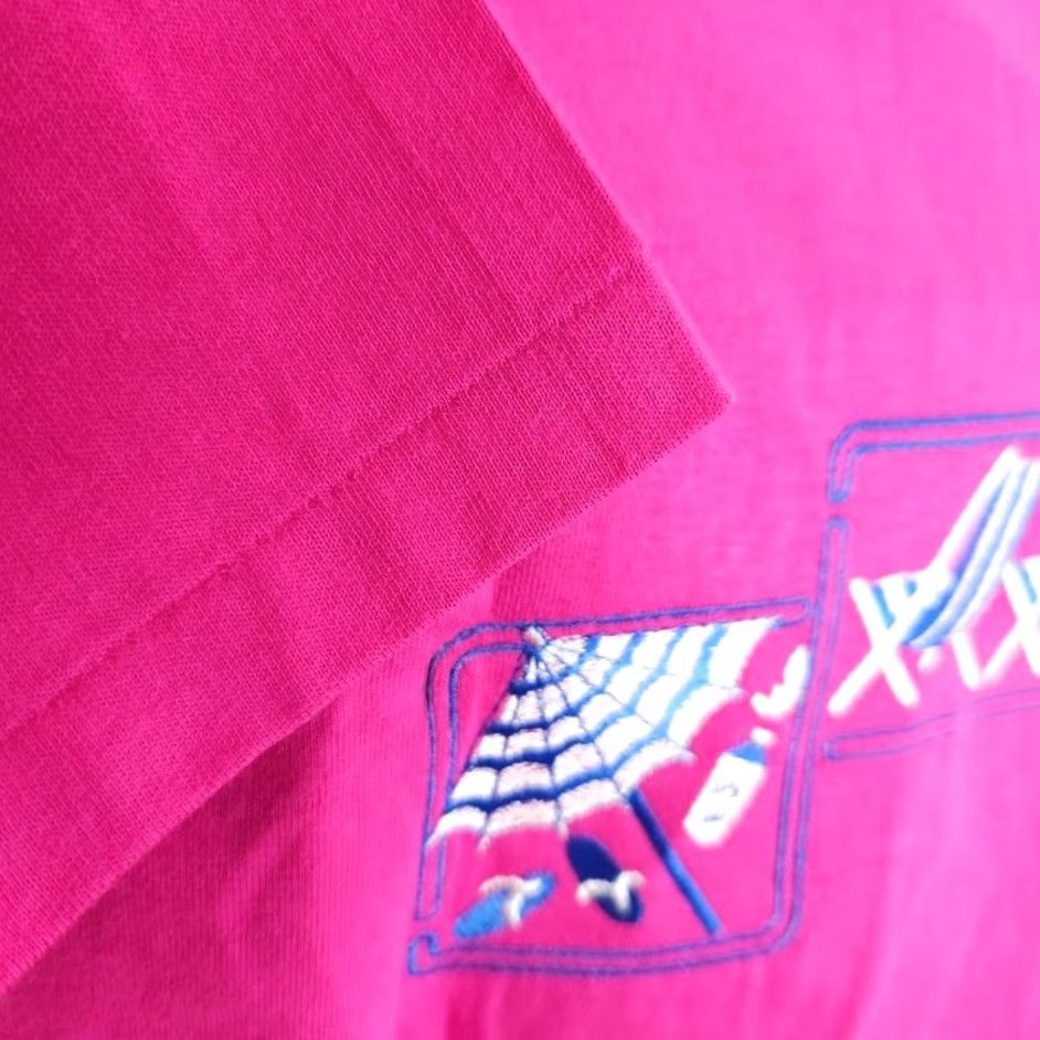 Vintage VINTAGE Beach T Shirt Mens Large Pink 90s Vacation Embroidered Made In USA MC Shirt Mens Size US L / EU 52-54 / 3 - 5 Thumbnail