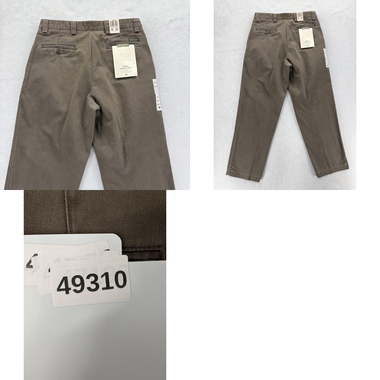 Dockers VINTAGE Dockers Premium Khakis Pants Mens 33x30 Brown Pleated Relaxed No Wrinkle Size US 33 - 9 Thumbnail