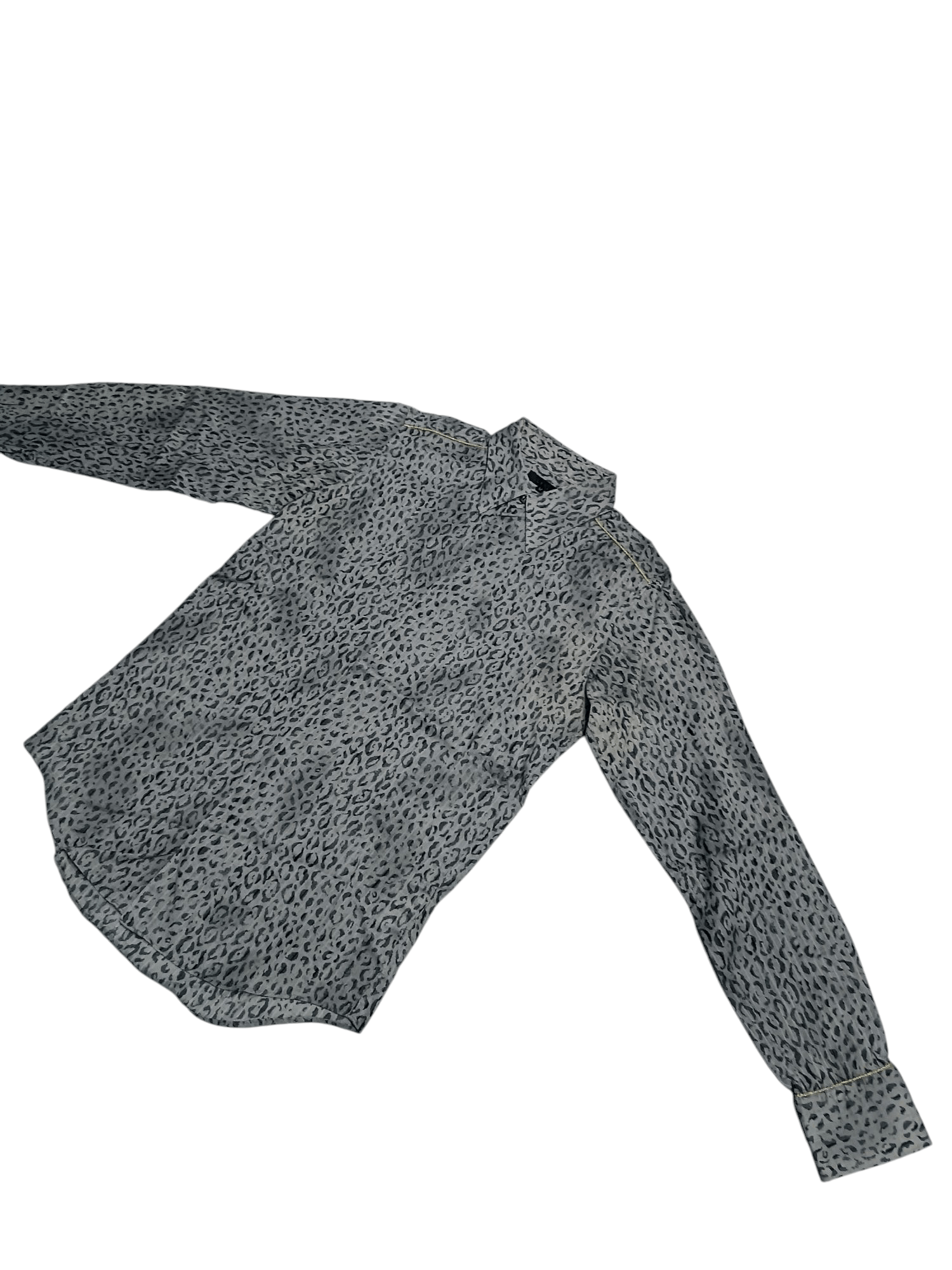 Japanese Brand Grey Leopard Print Long Sleeve Shirt Size US M / EU 48-50 / 2 - 5 Thumbnail