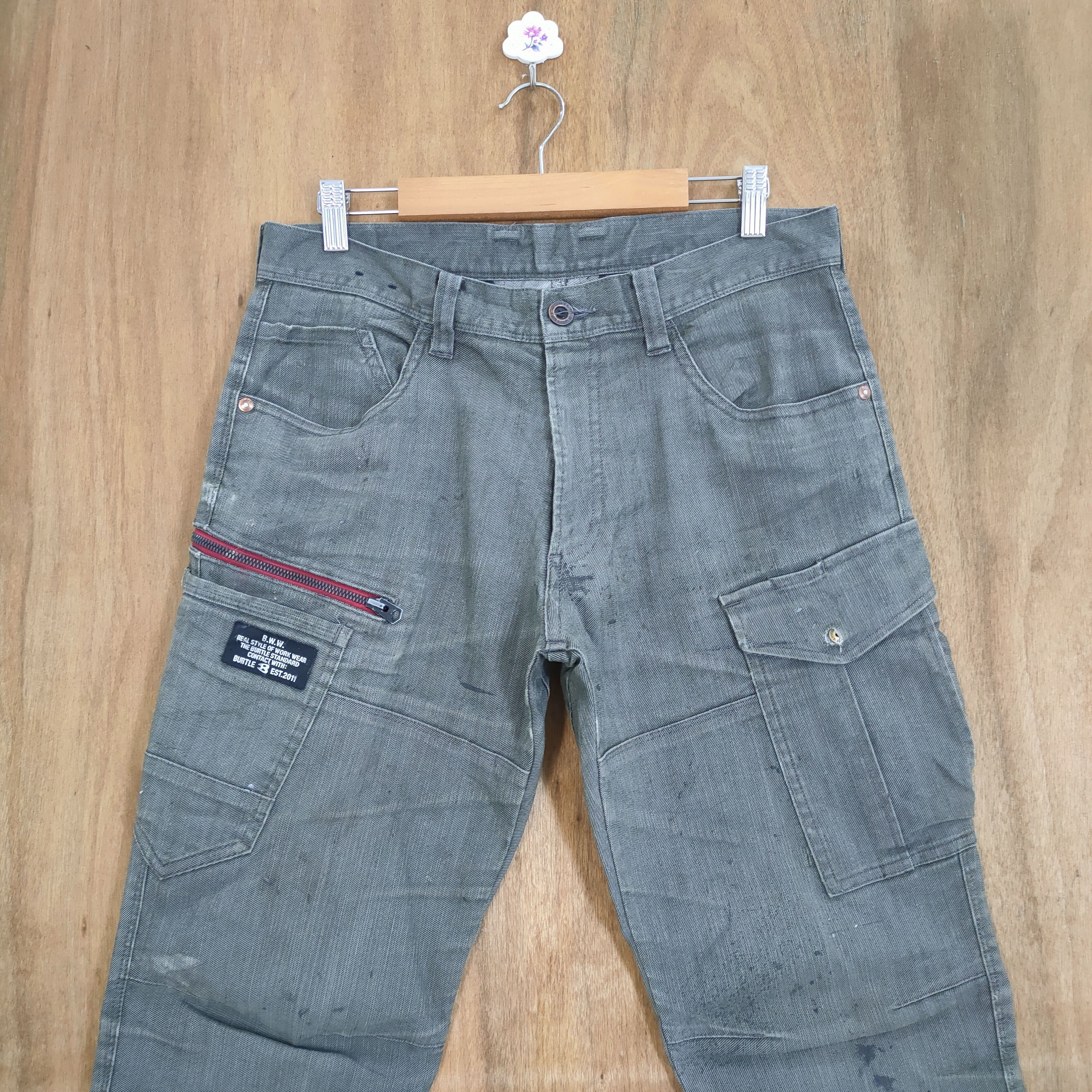 Japanese Brand JAPAN BURTLE SKINNY CARGO PANTS Size US 32 / EU 48 - 3 Thumbnail