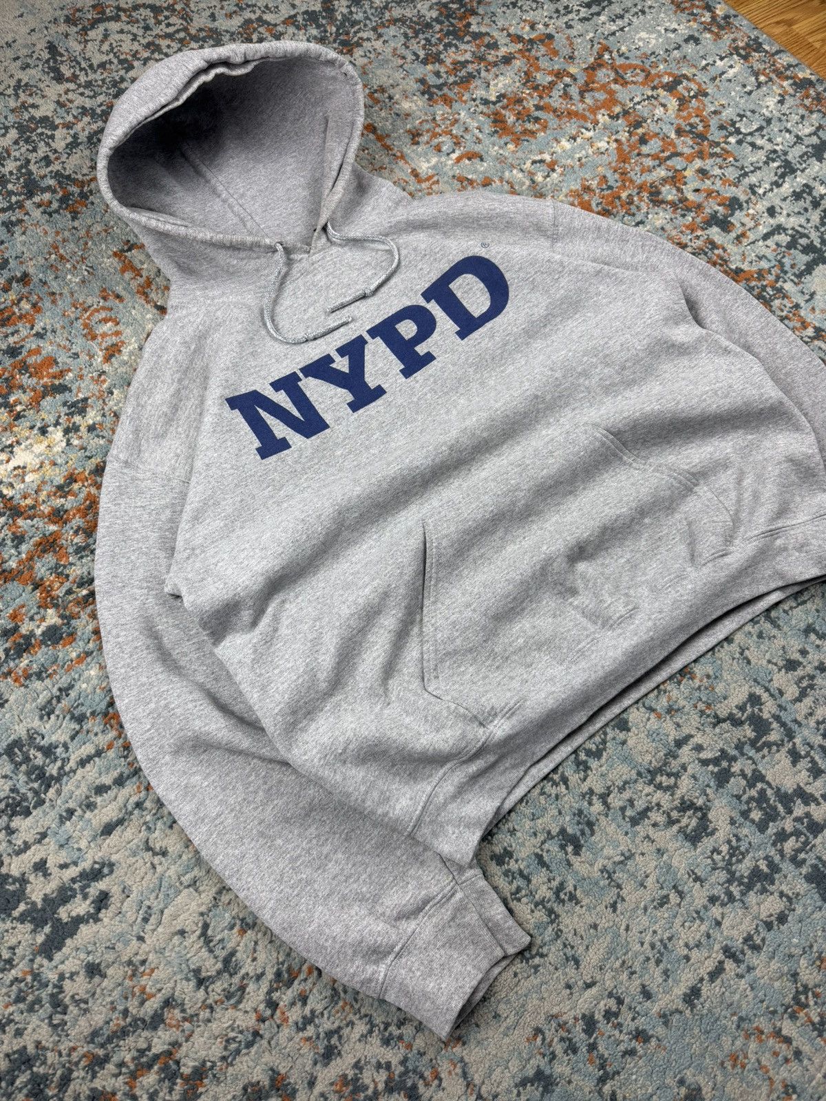 Vintage Vintage Y2K NYPD spellout baggy boxy hoodie heather grey Size US M / EU 48-50 / 2 - 3 Thumbnail