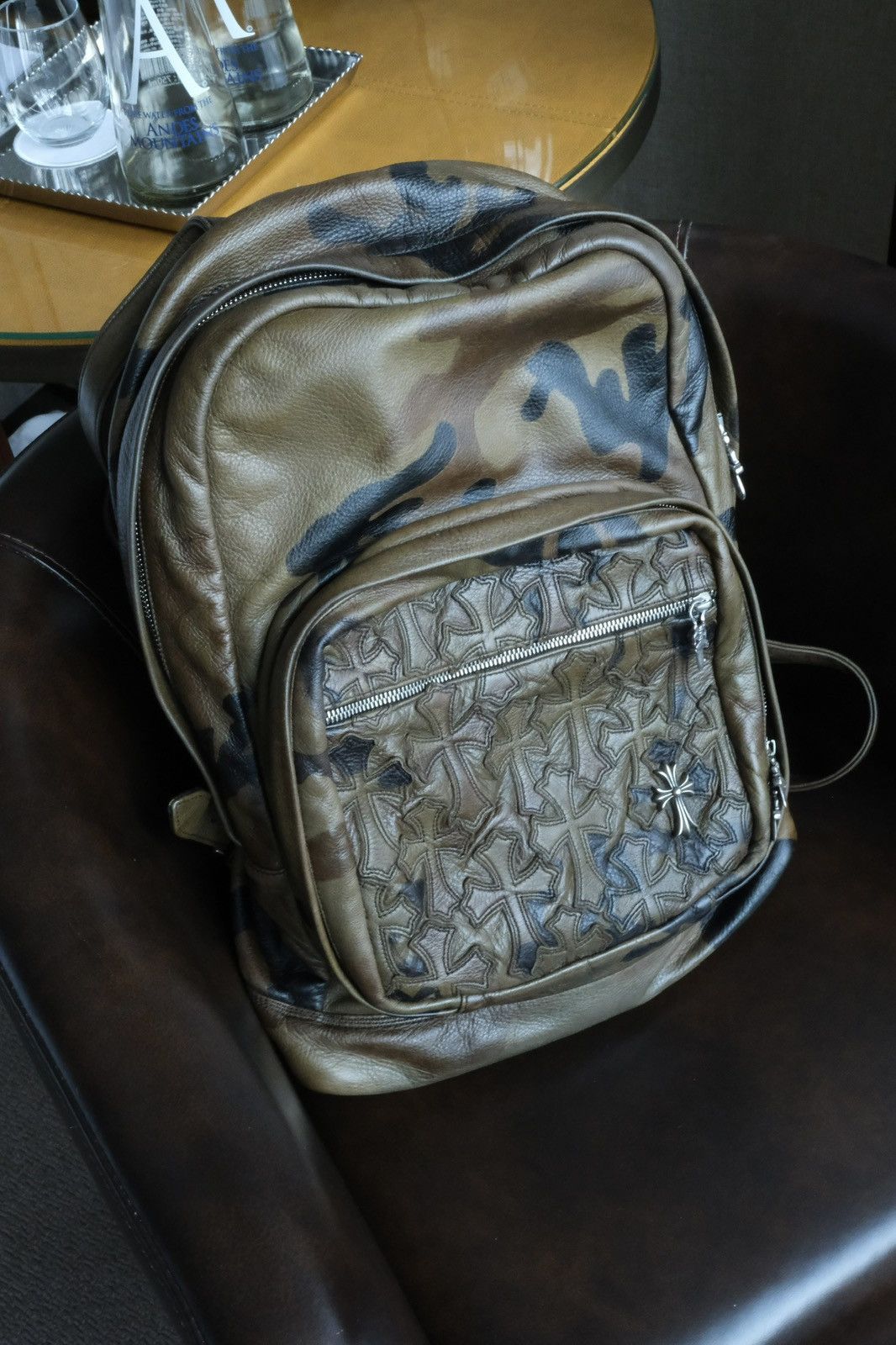 Chrome Hearts Chrome Hearts Seventh Grade Camo Leather Cross Backpack Size ONE SIZE - 4 Thumbnail