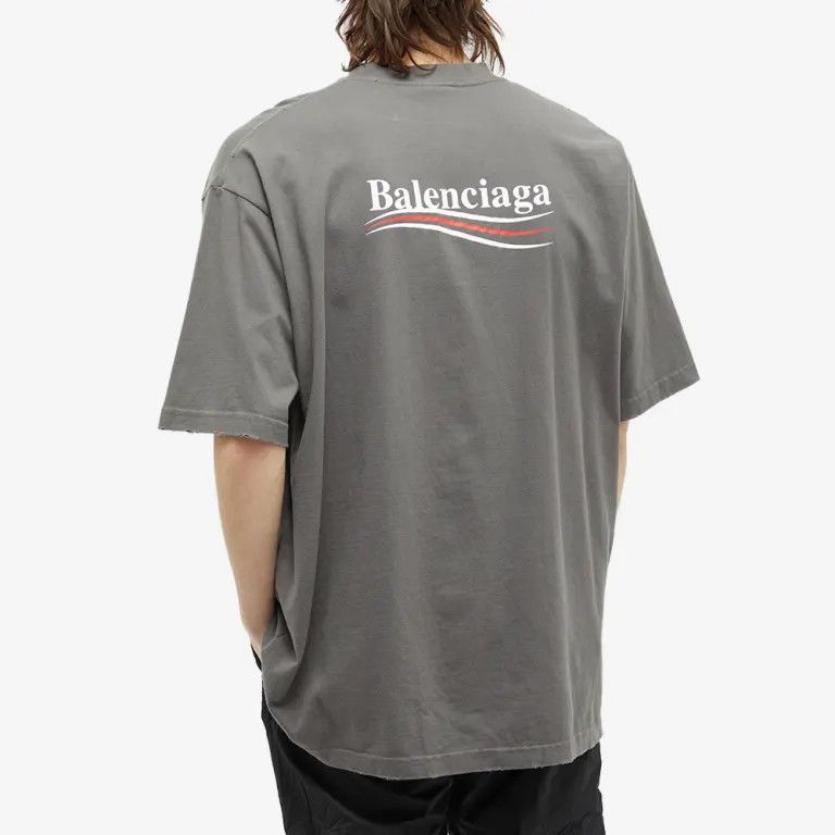 Balenciaga o1s1wg111124 Political Campaign T-Shirt Large Fit Smoke Grey Size US M / EU 48-50 / 2 - 3 Thumbnail