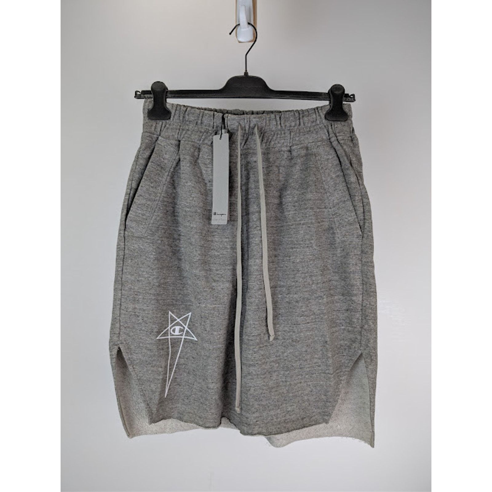 Champion × Rick Owens o1rshd1 Knitted Beveled Pods Shorts in Grey Melange S Size US 30 / EU 46 - 9 Thumbnail