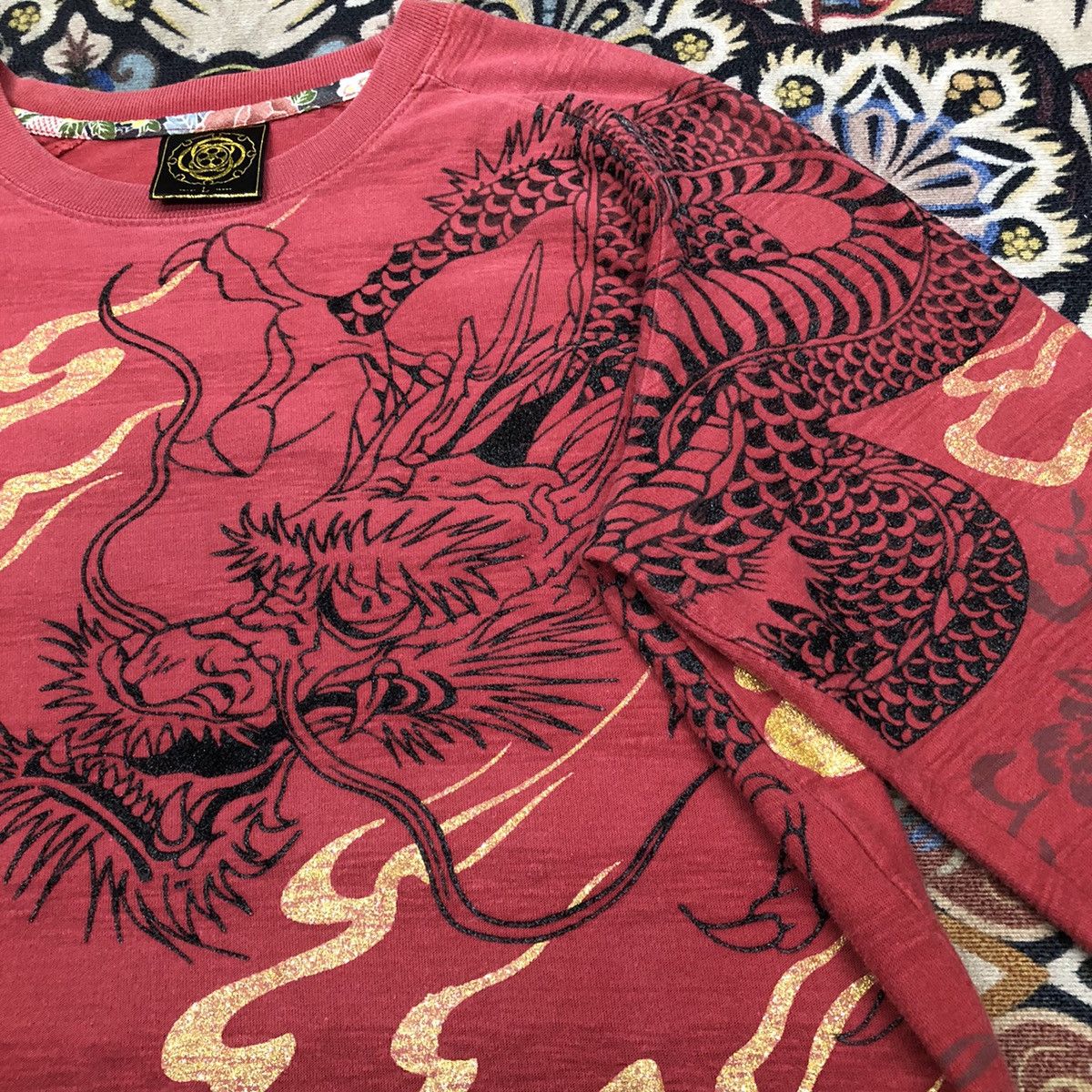 Japanese Brand Sukajan Motive Dragon Art Tatoo Long Sleeve Shirt Size US L / EU 52-54 / 3 - 5 Thumbnail