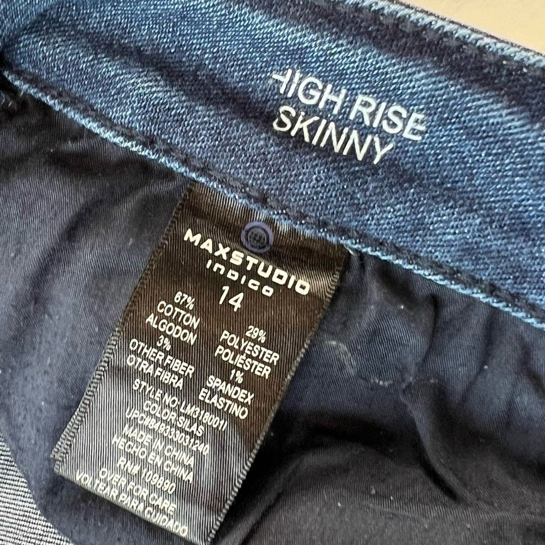 Other Max Studio High Rise Skinny Jeans Size 14 Indigo Stretch Size 36" / US 14 / IT 50 - 5 Thumbnail