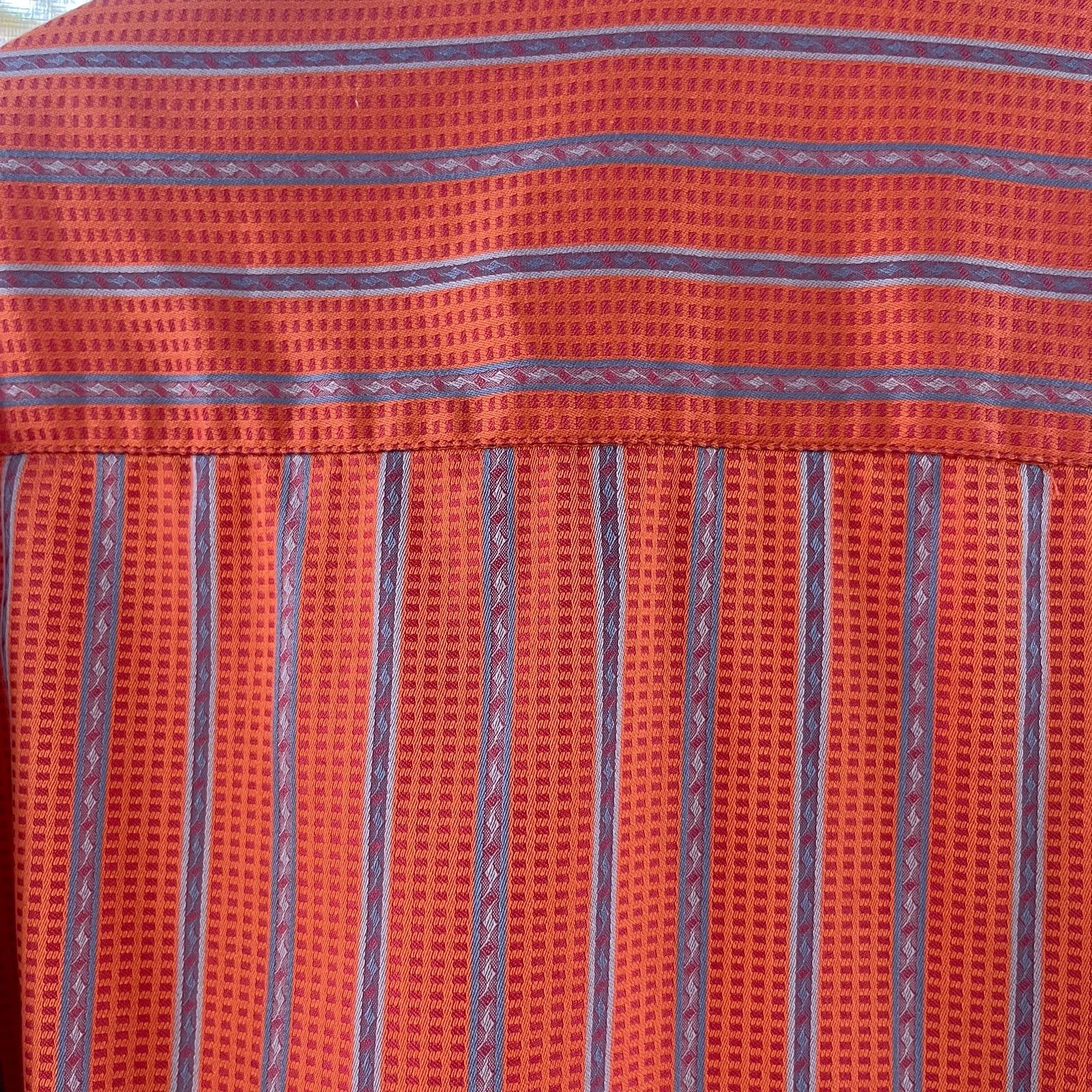 Robert Graham Robert Graham Orange Striped Button Down Shirt Size 2XL Size US XXL / EU 58 / 5 - 4 Thumbnail