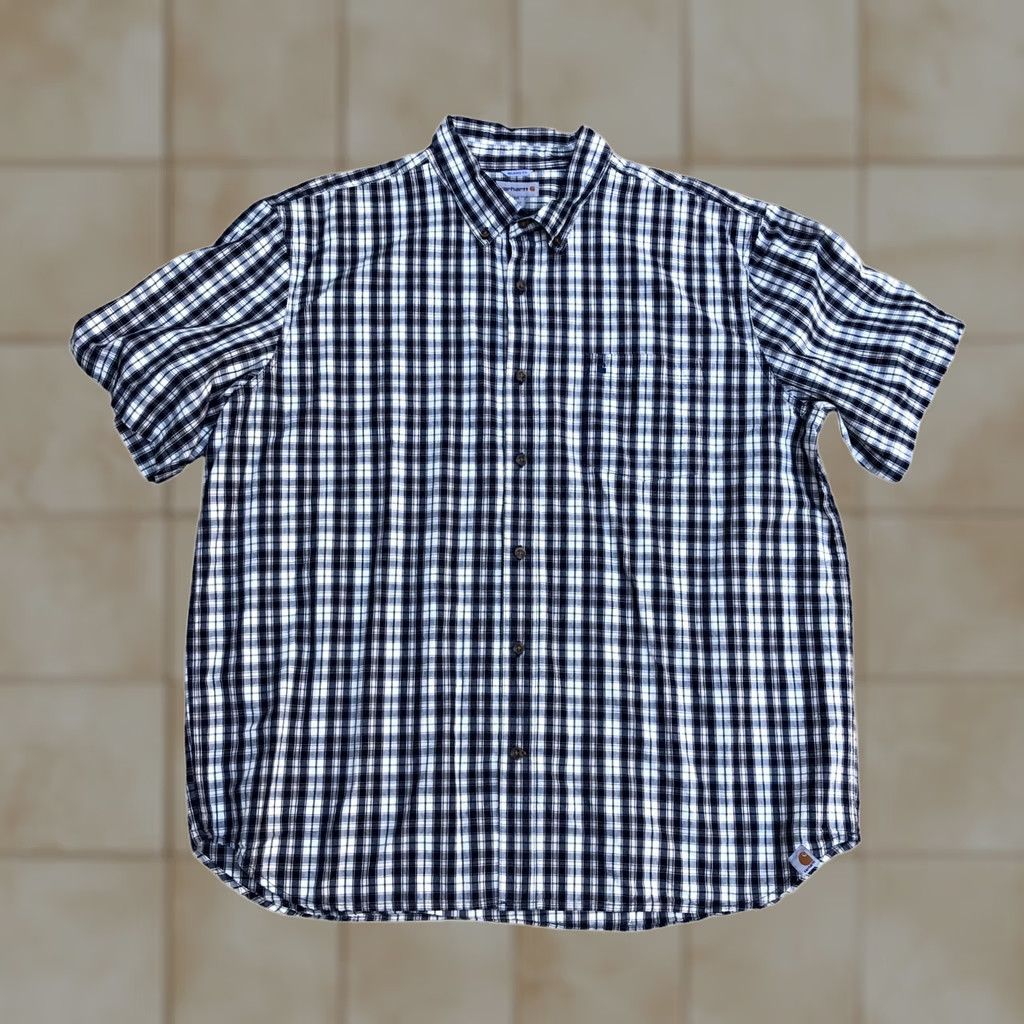 Carhartt VINTAGE CARHARTT Shirt Men's 3XL Plaid Long Sleeve Button Up Relaxed Fit Top Size US XXL / EU 58 / 5 - 1 Thumbnail