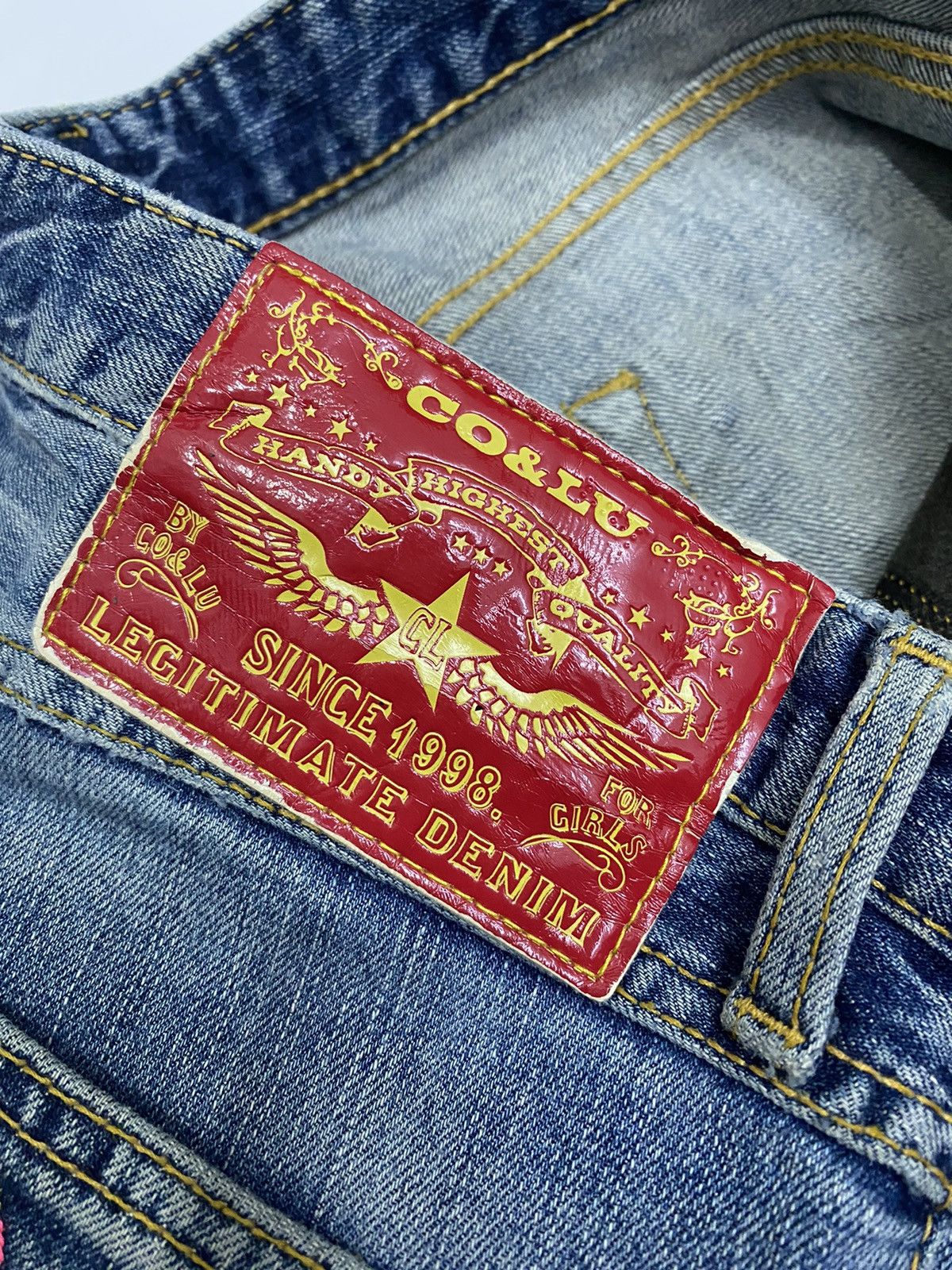 Kapital VINTAGE CO&LU EMBROIDERY DISTRESSED DENIM JEANS Size US 32 / EU 48 - 7 Thumbnail