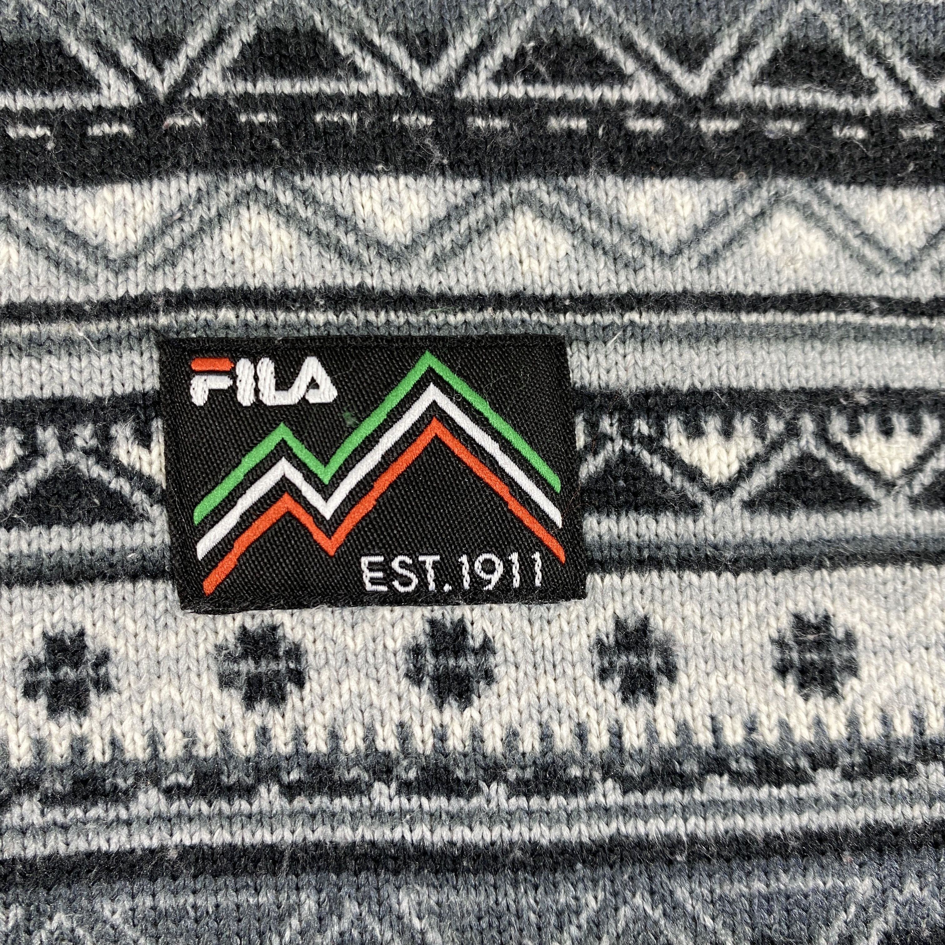 Fila Vintage Fila Pattern Hoodie Fleece Sweater Jacket- J459 Size US S / EU 44-46 / 1 - 11 Thumbnail