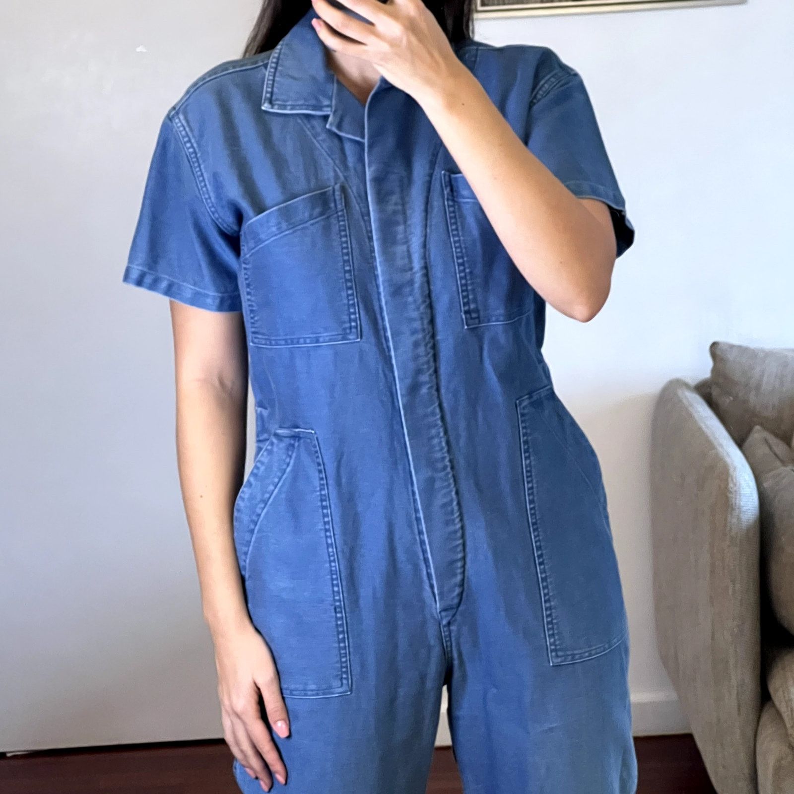 Caron Callahan Caron Callahan Crawford Jumpsuit Blue denim size XS Size 25" / US 0 / IT 36 - 2 Thumbnail