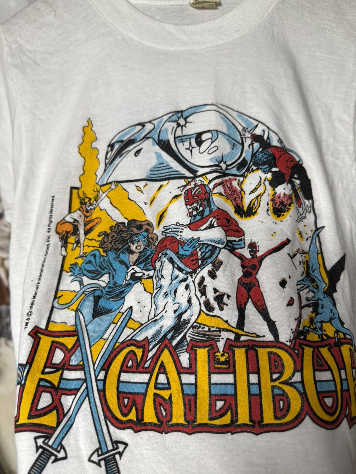 Vintage Vintage 1980’s Excalibur Marvel Comics T-Shirt Size Small Size US S / EU 44-46 / 1 - 4 Thumbnail