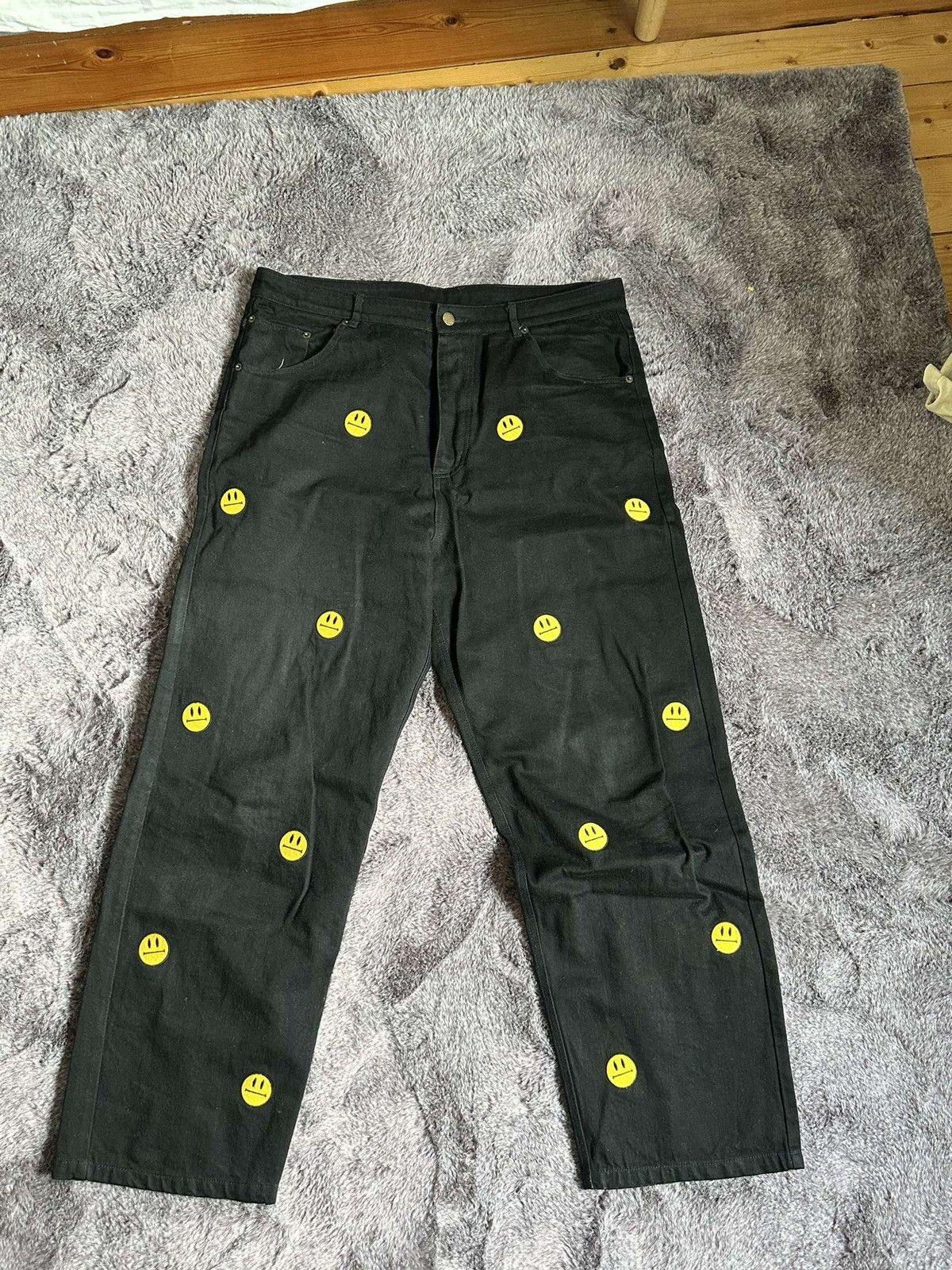 Helas Smiley Denim Black Pants