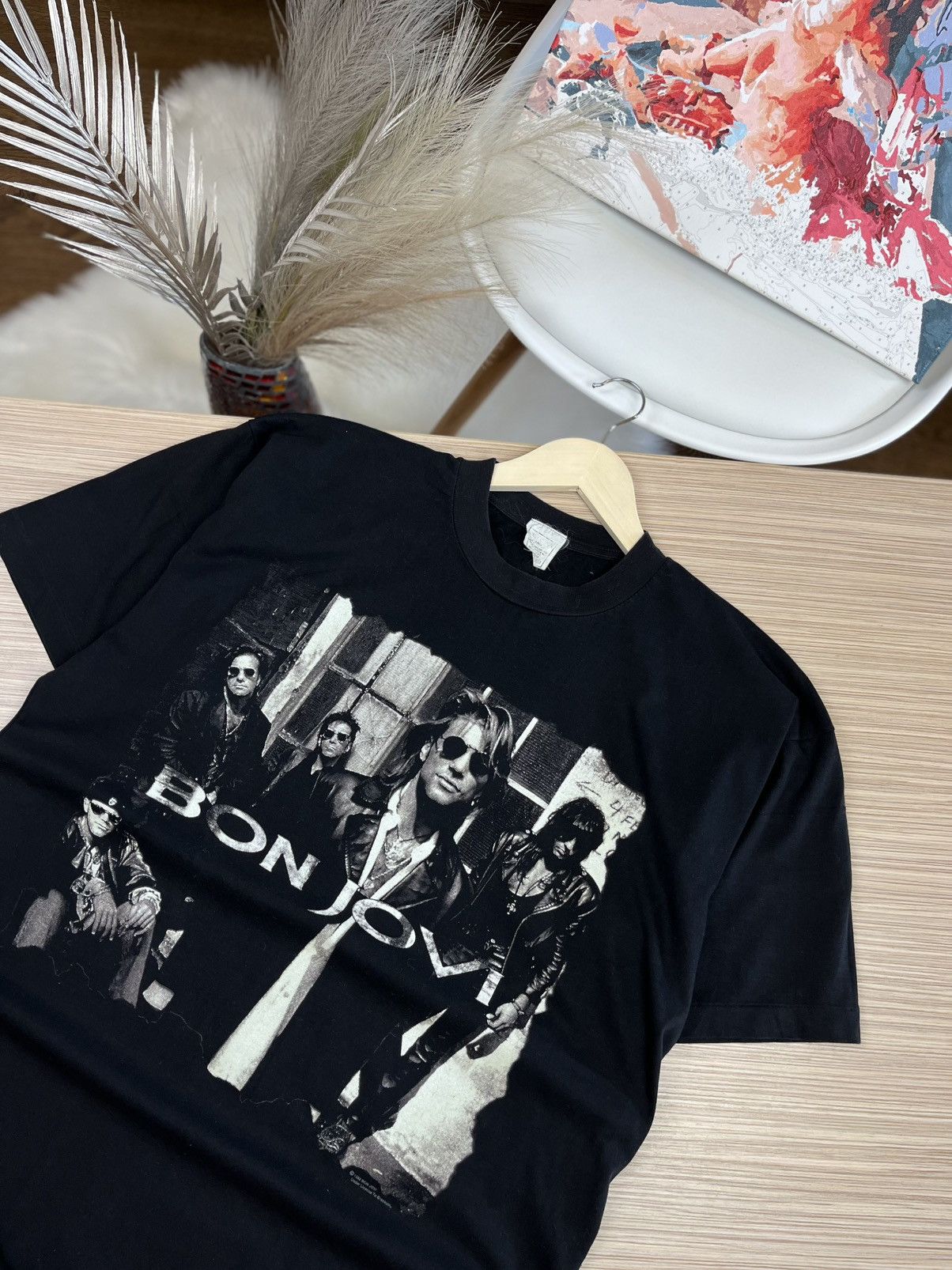 Band Tees Bon Jovi 1992 Keep the Faith Brockum Single Stitch Vintage Size US L / EU 52-54 / 3 - 2 Thumbnail