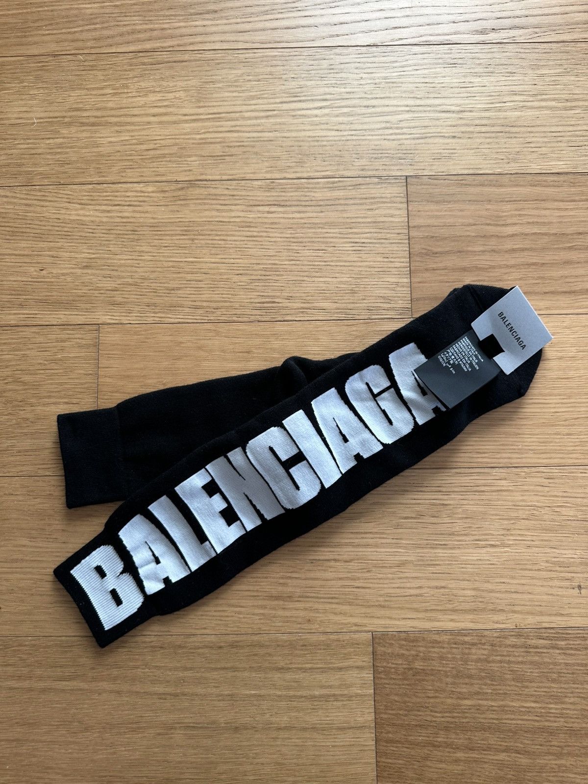Balenciaga Men's Black Jacquard-Logo Motif Socks size L Size ONE SIZE - 1 Thumbnail