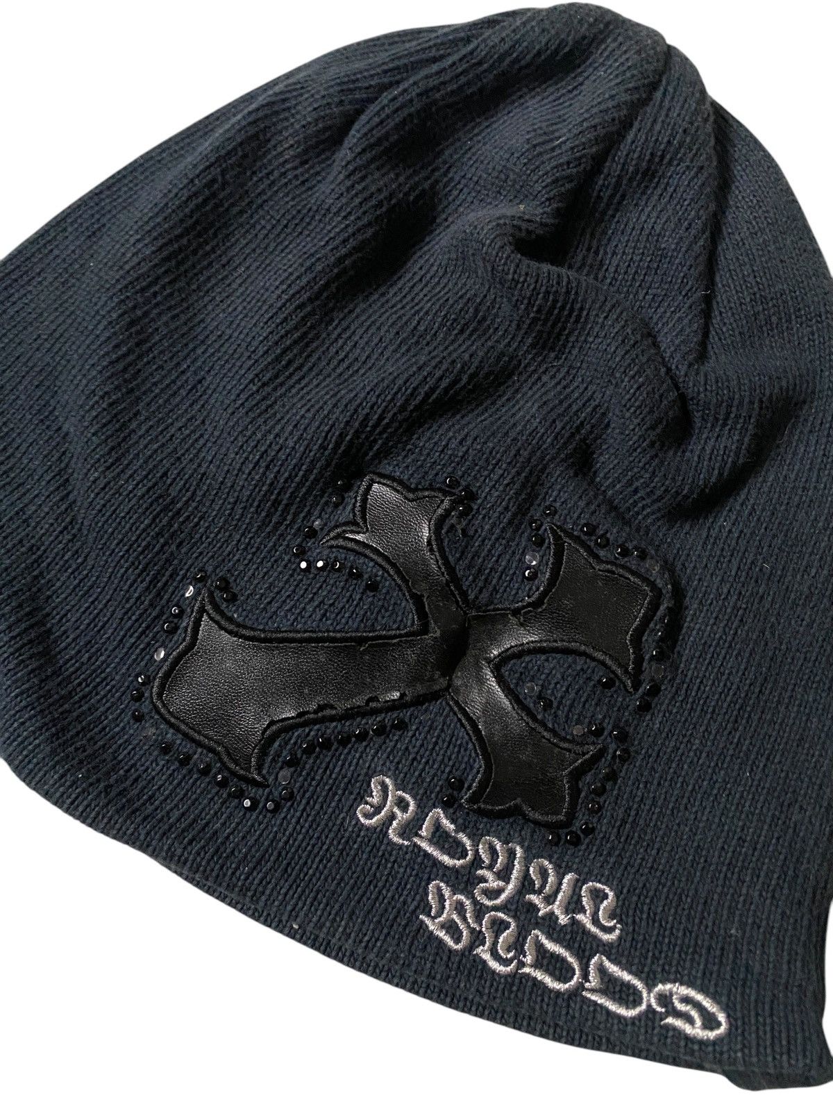 Le Grande Bleu (L.G.B.) Royal Blood Cross Studded Beanie Hat Size ONE SIZE - 3 Thumbnail
