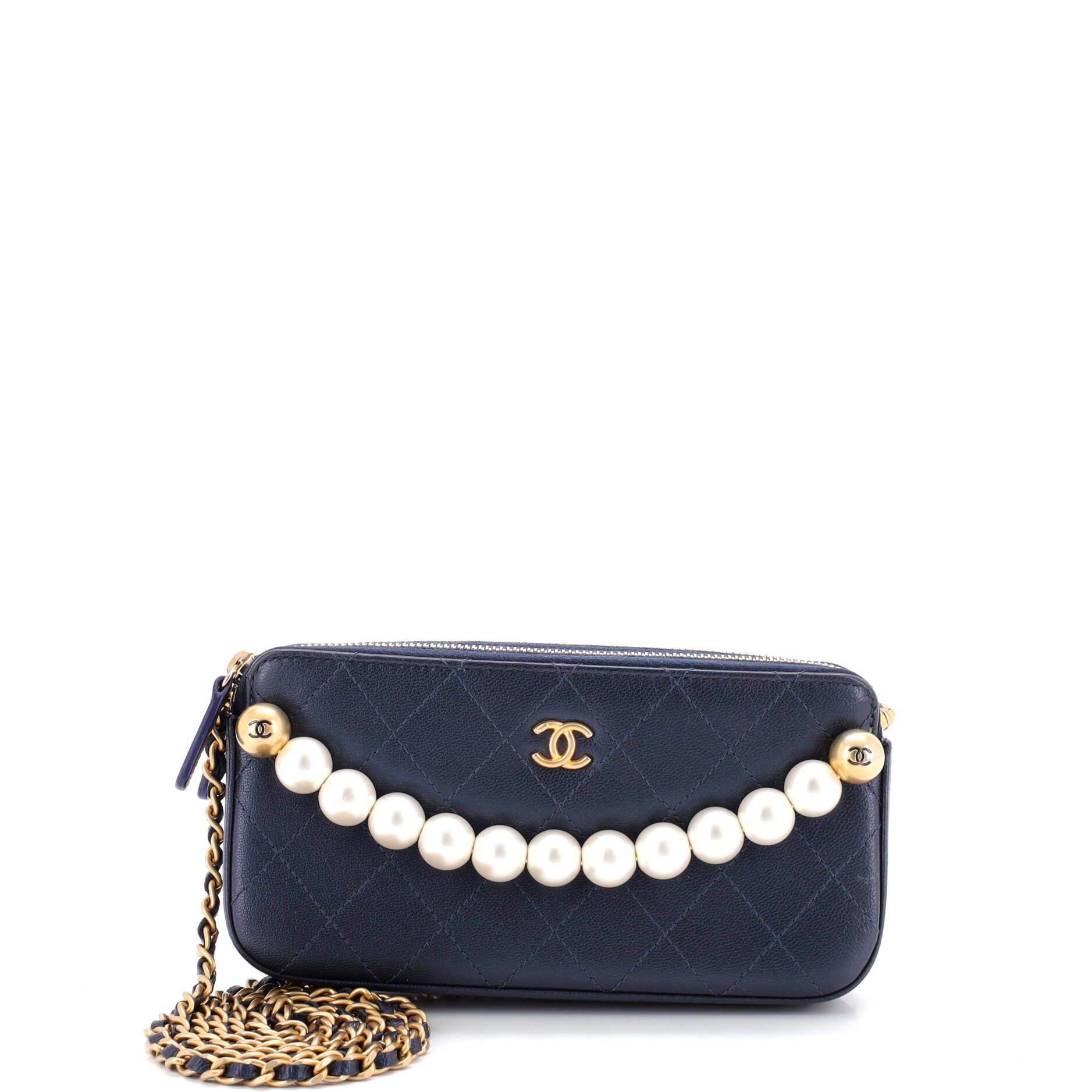 Chanel Chic Pearls Double Zip Clutch with Chain Size ONE SIZE - 1 Thumbnail