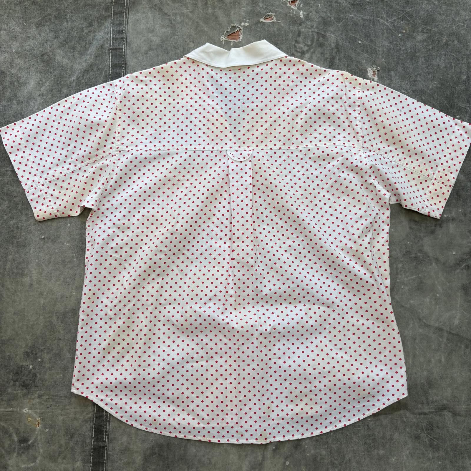 Vintage Vintage 60s Unique Polka Dot Loop Collar Button Up Shirt Size US L / EU 52-54 / 3 - 5 Thumbnail