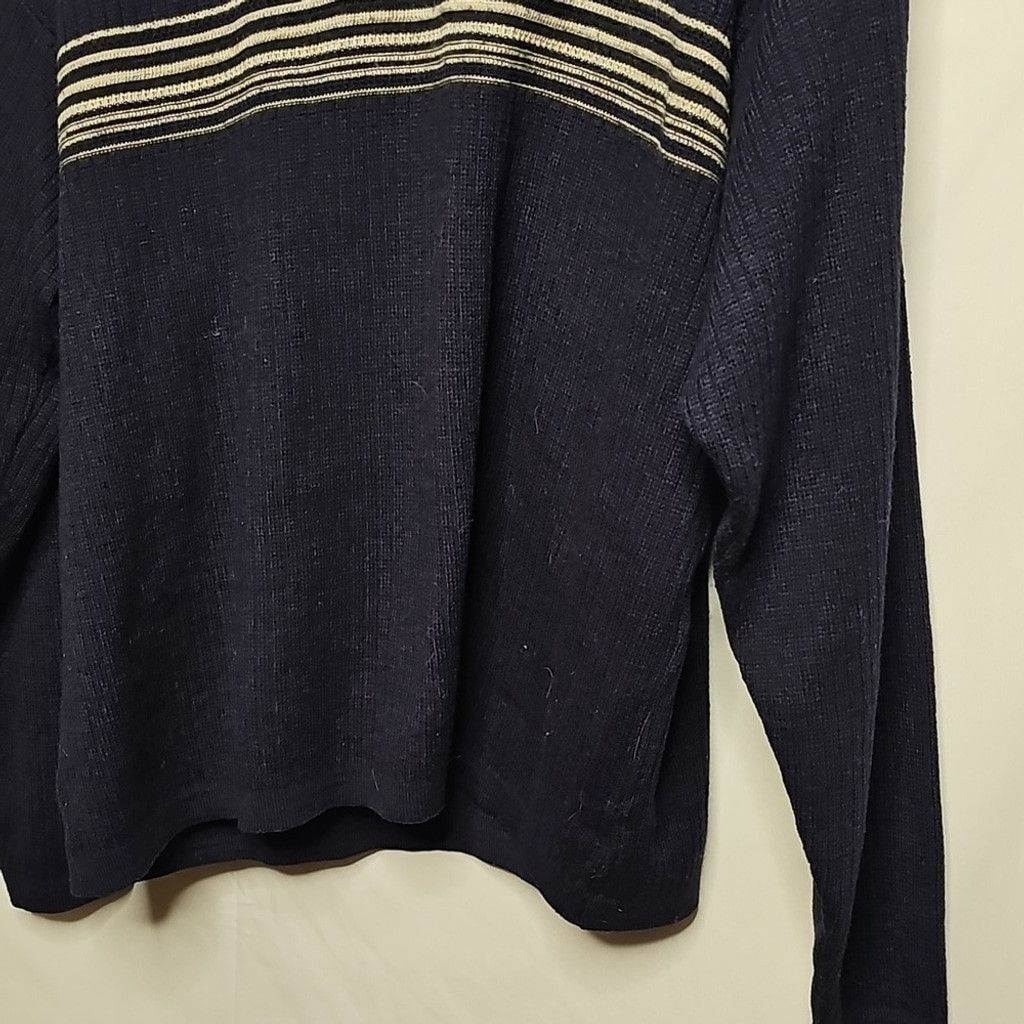 IDEA Mens Idea Uomo Italy Knitted Blue Stripe 30% Wool Sweater Lg Size US L / EU 52-54 / 3 - 3 Thumbnail