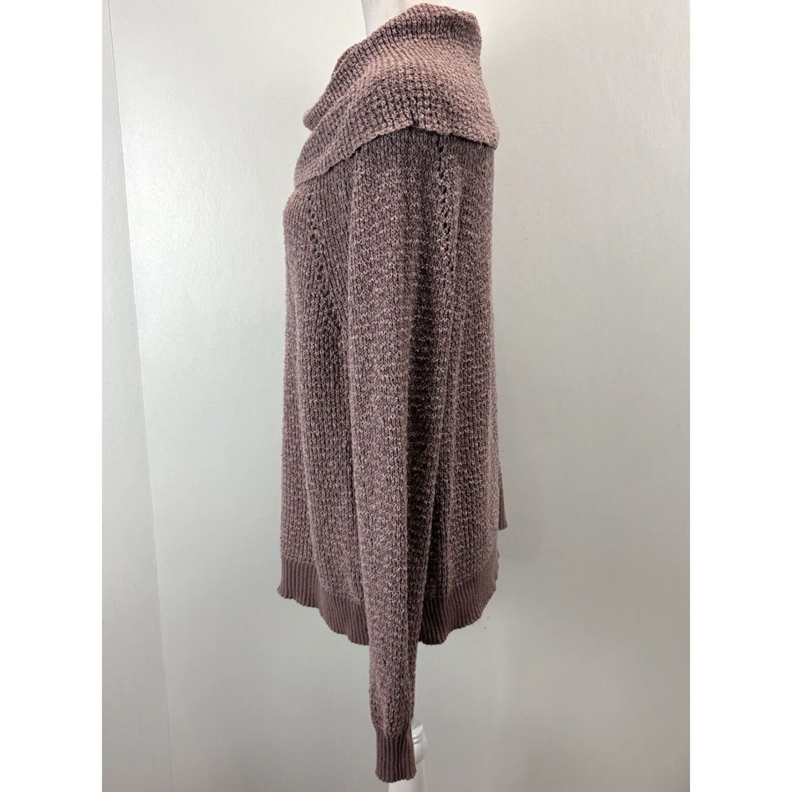 Free People Women's Free People Oversized Sweater Pink Mauve Knit Cowl Neck Pullover Small Size S / US 4 / IT 40 - 2 Thumbnail