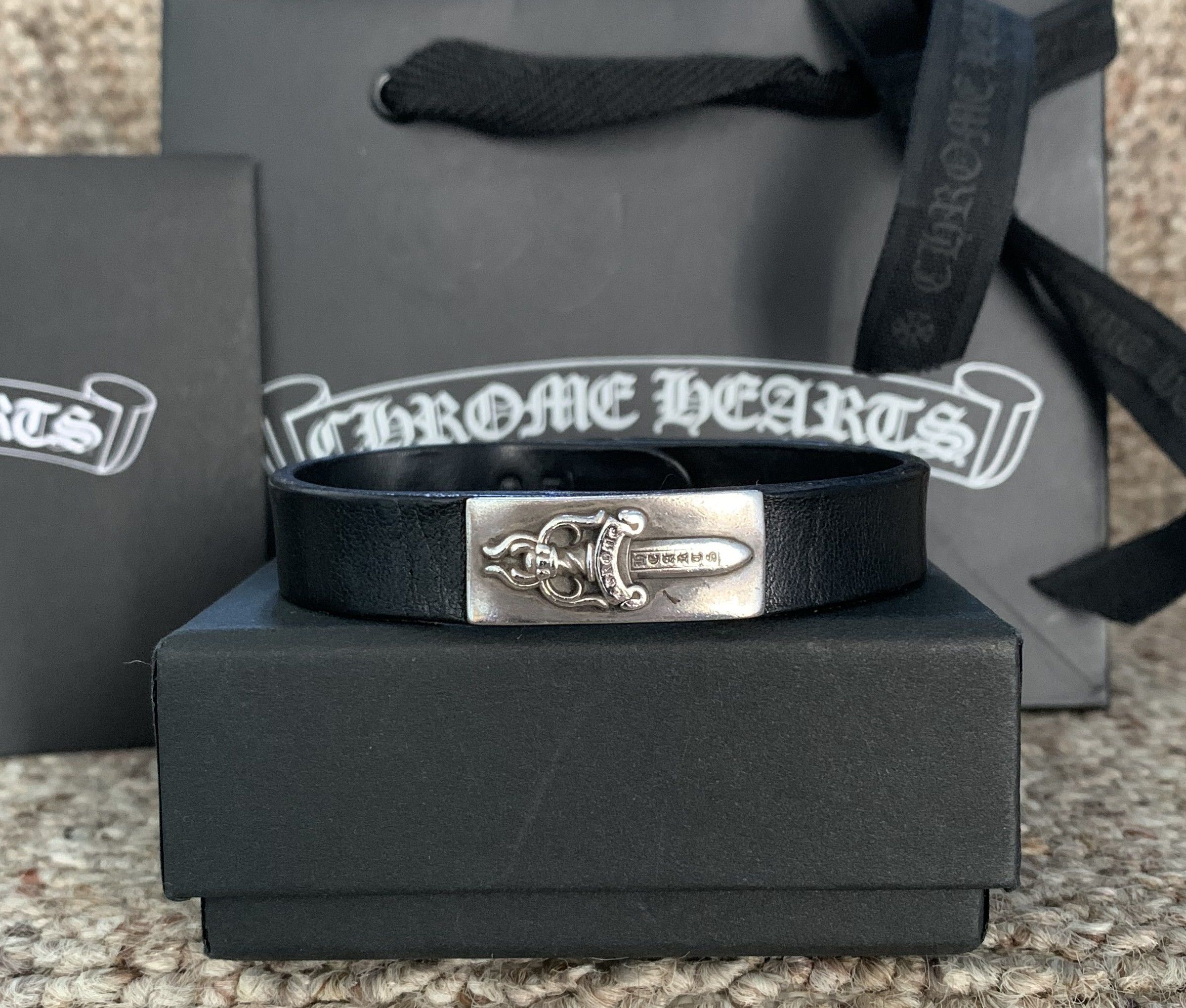 Chrome Hearts Chrome Hearts Leather Silver Dagger Snap Bracelet Size ONE SIZE - 1 Thumbnail
