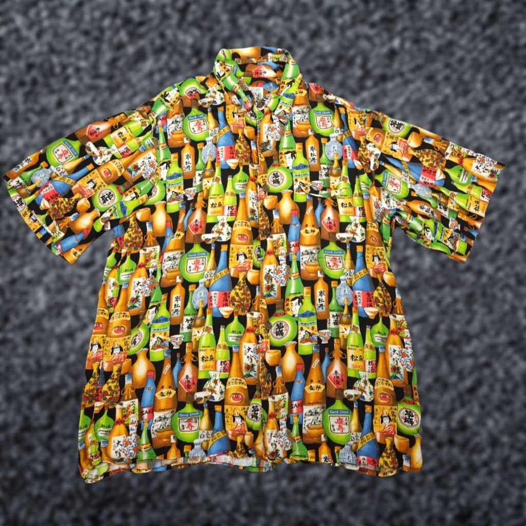 Reyn Spooner Reyn Spooner Shirt Mens Large Geisha Japanese Bottles Rayon American Classics Geisha Hawaiian Travel Button-Up Short Sleeve Collared Size US L / EU 52-54 / 3 - 1 Thumbnail