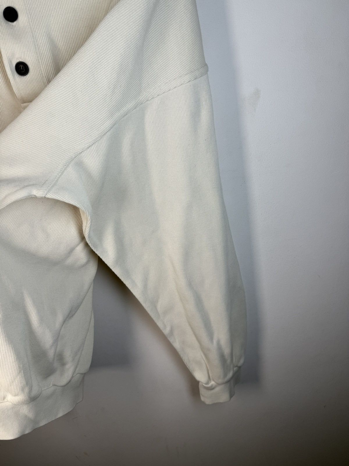 Yves Saint Laurent 90s YSL Sweatshirt White/Sweater Vintage Quarter Zip Up Size US L / EU 52-54 / 3 - 20 Thumbnail