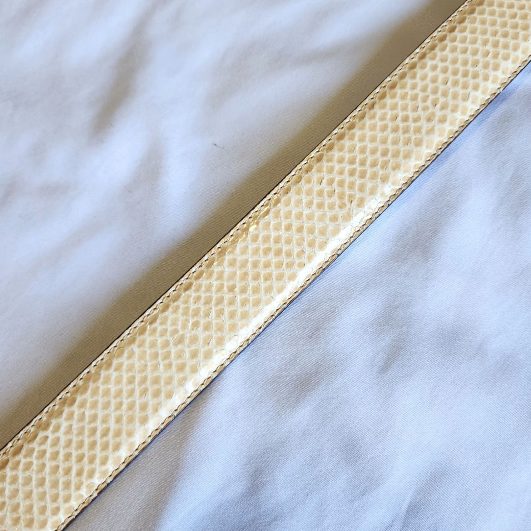 Giorgio Armani Giorgio Armani Belt Women 26 Cream Color Genuine Python Snake Skin Italy Made Size ONE SIZE - 5 Thumbnail