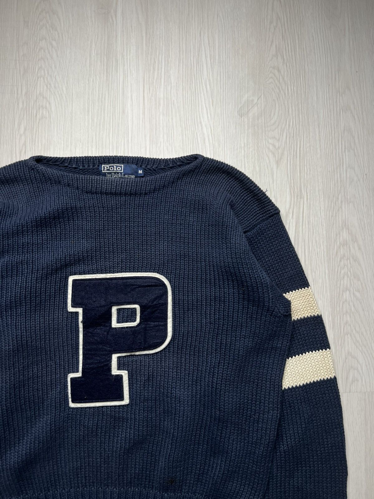 Polo Ralph Lauren Polo Ralph Lauren “P” Letterman Knit Sweater Size US M / EU 48-50 / 2 - 3 Thumbnail