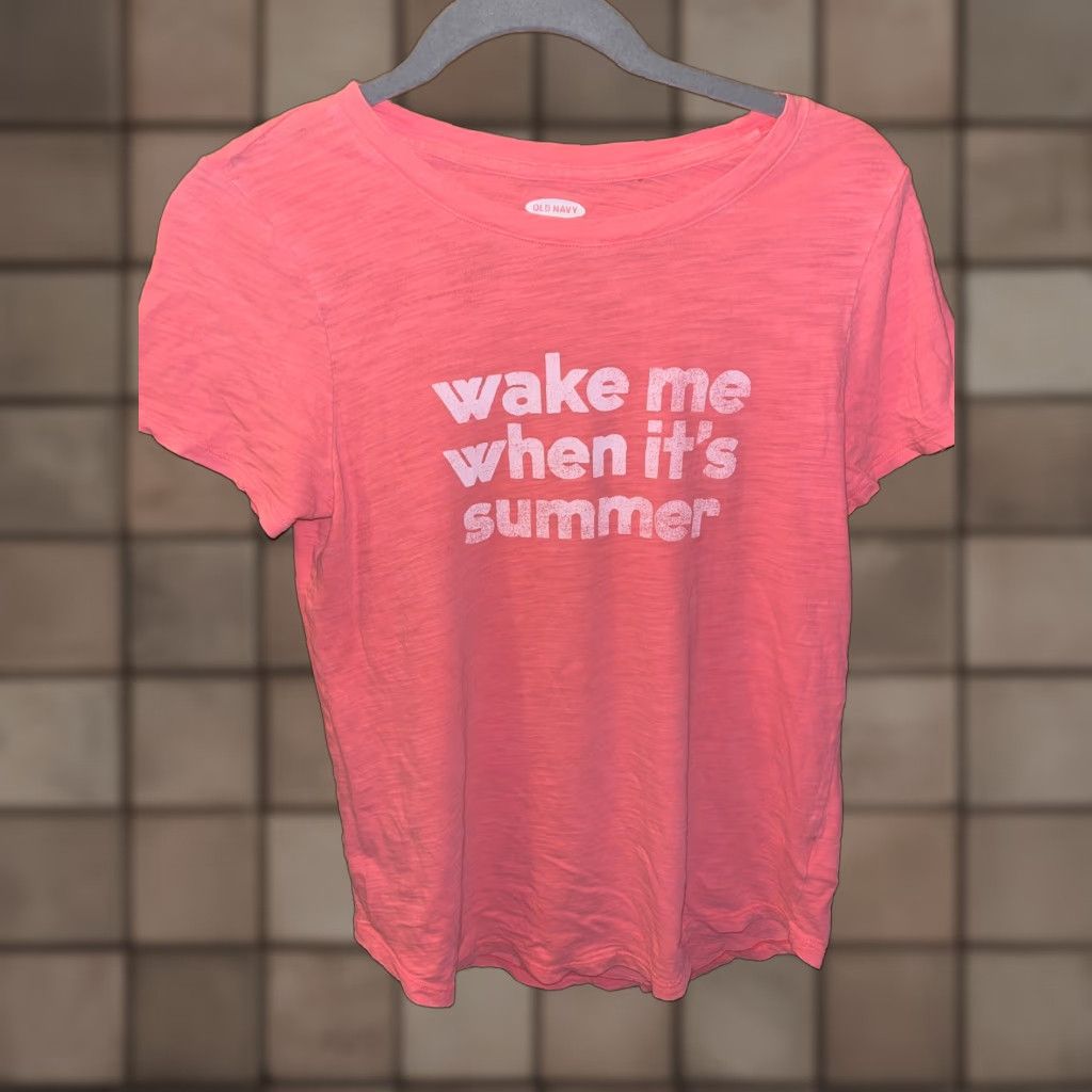 Old Navy Vintage Old Navy Women’s T-Shirt Small Summer Pink Casual Cotton Short Sleeve Size S / US 4 / IT 40 - 1 Thumbnail