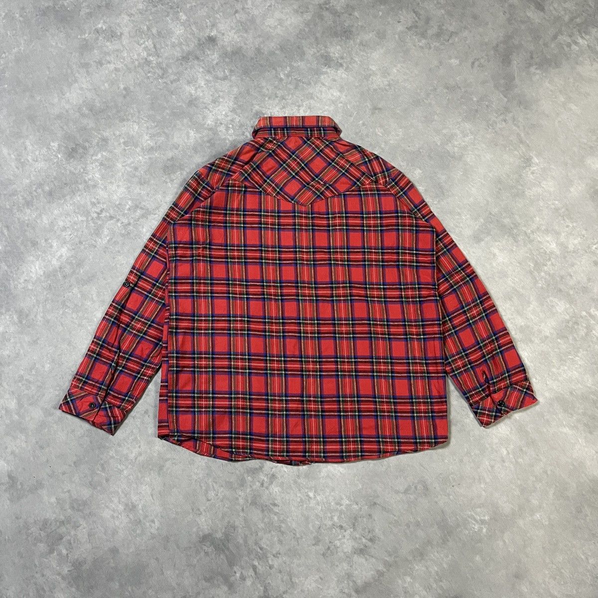 Japanese Brand PLAID FLANNEL SHIRT STUDDED COLLAR TARTAN DESIGNER GRUNGE Size US L / EU 52-54 / 3 - 7 Thumbnail