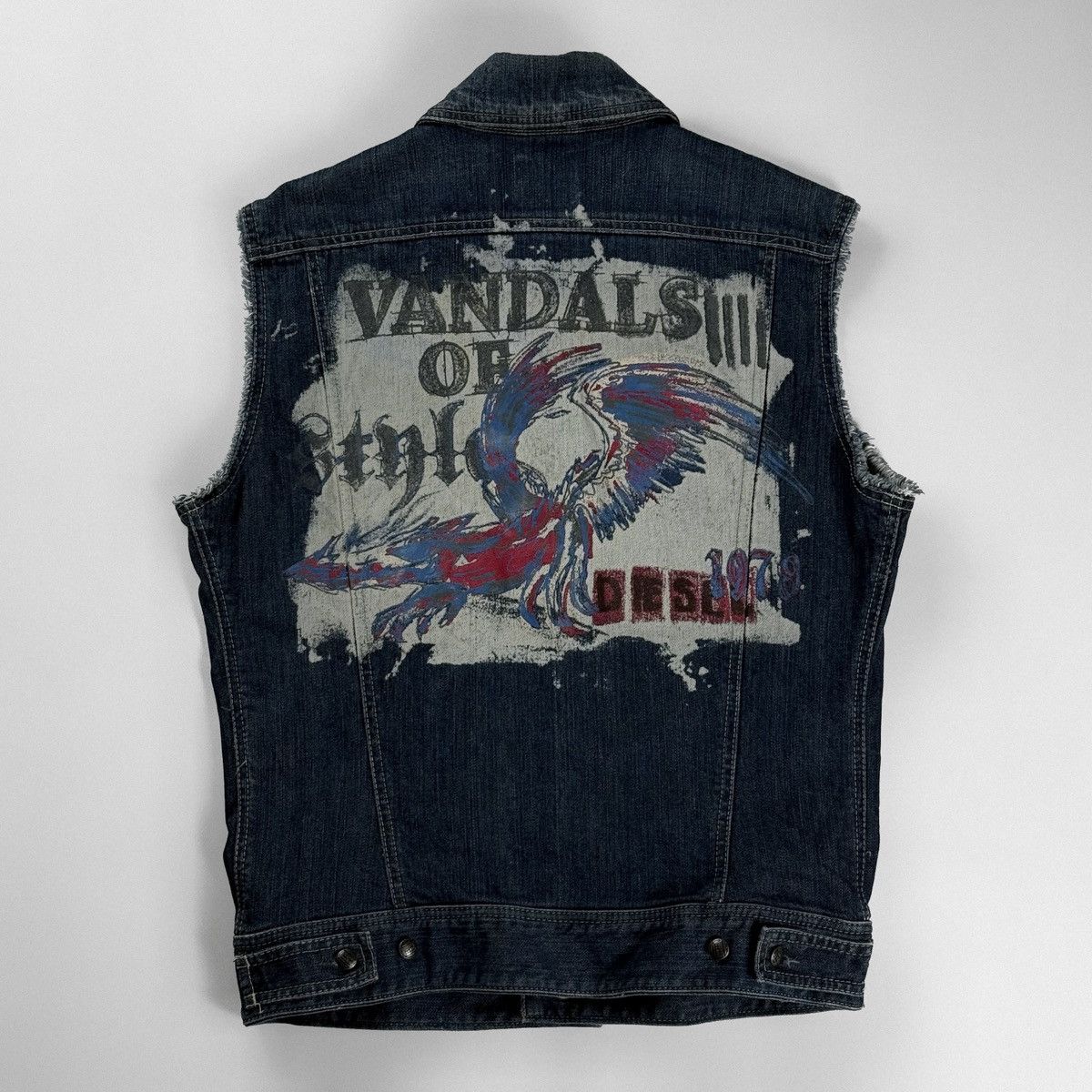 Diesel Diesel ‘Vandals of Style’ Denim Vest Vintage Size M / US 6-8 / IT 42-44 - 1 Thumbnail