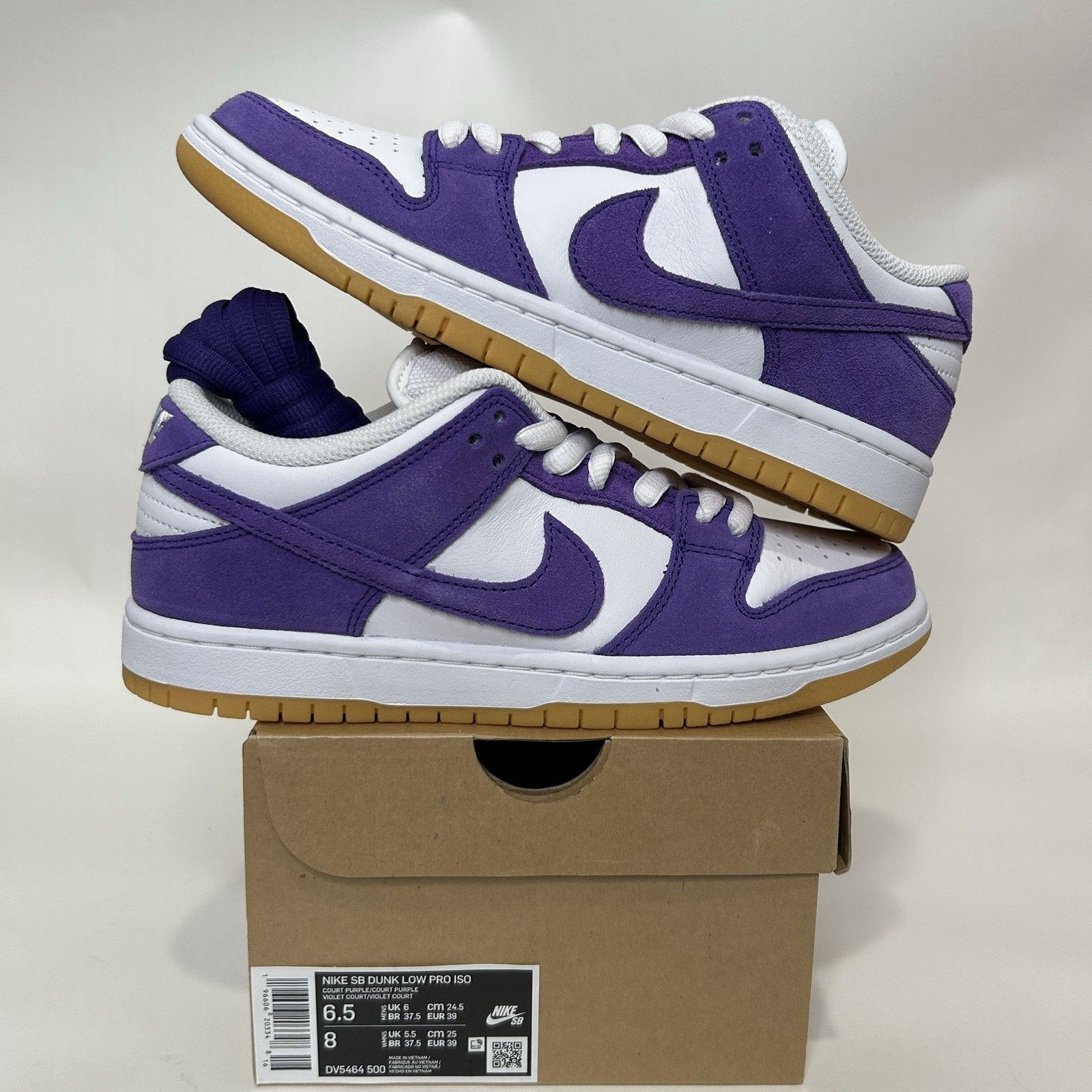 Nike SB Dunk Low Pro ISO Orange Label “Court Purple Gum”