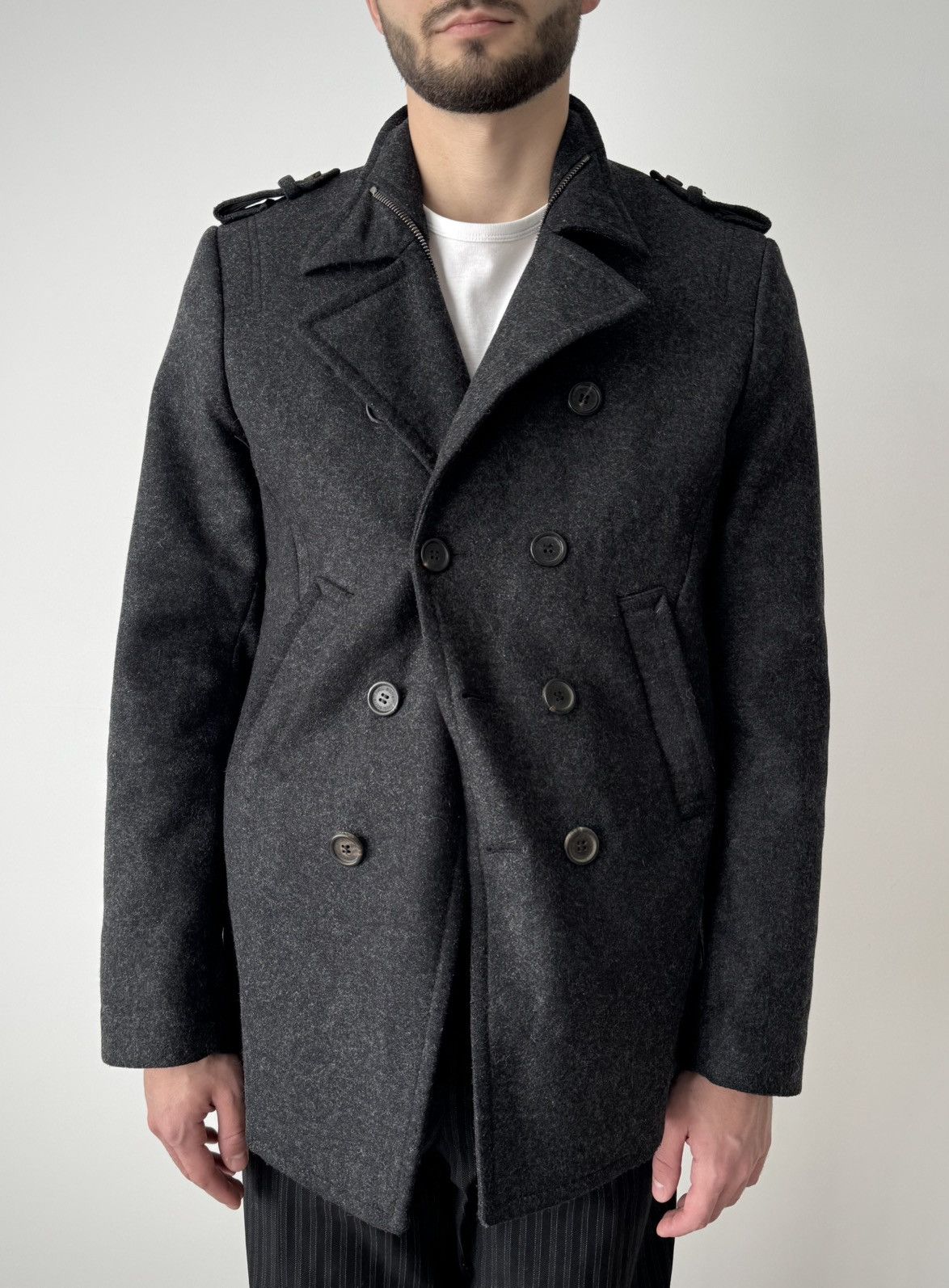 Neil Barrett Neil Barrett Double Breasted Wool Peacoat Size US M / EU 48-50 / 2 - 2 Thumbnail
