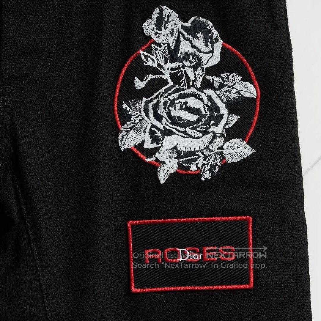 Dior Dior Rose Embroidery Jeans. Size US 29 - 2 Thumbnail