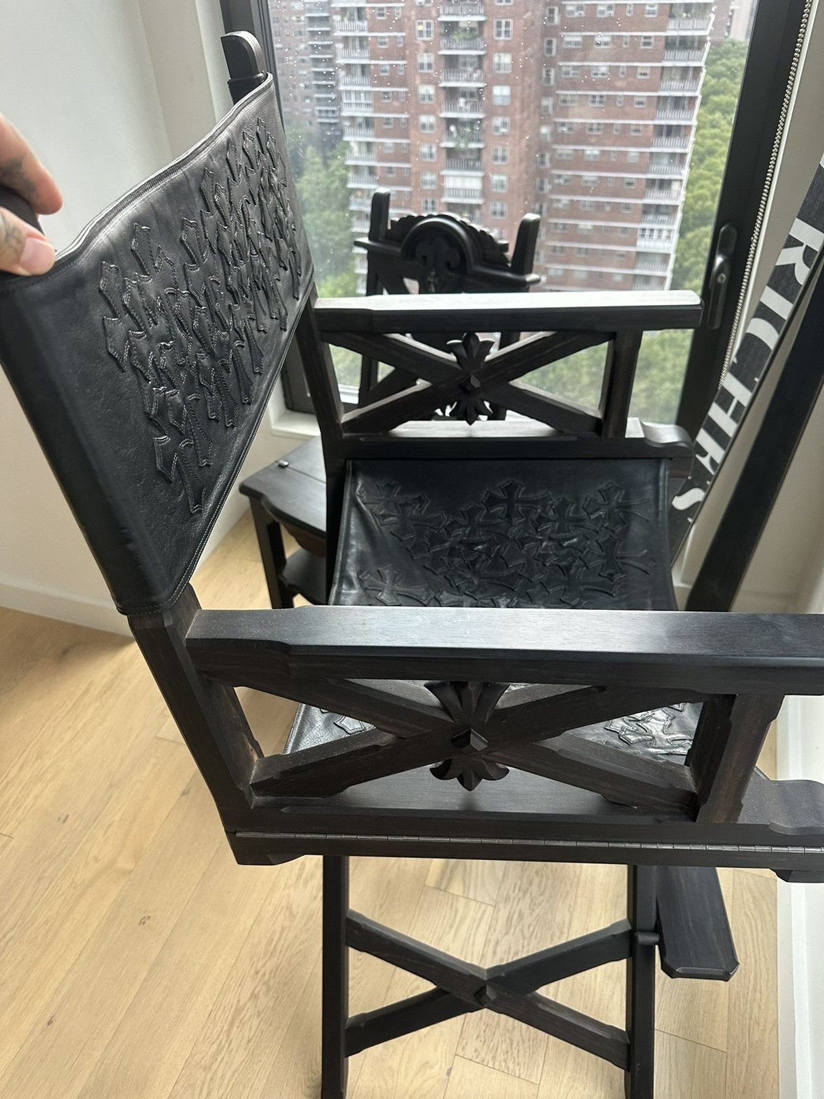 Chrome Hearts CHROME HEARTS MOVIE STAR PRODUCER EBONY CROSS PATCH CHAIR Size ONE SIZE - 11 Thumbnail