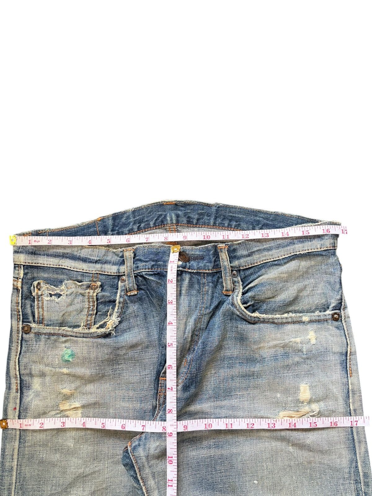 Edwin Vintage Edwin 502 Mud Wash Distressed Jeans Talon Zipper Size US 33 - 6 Thumbnail