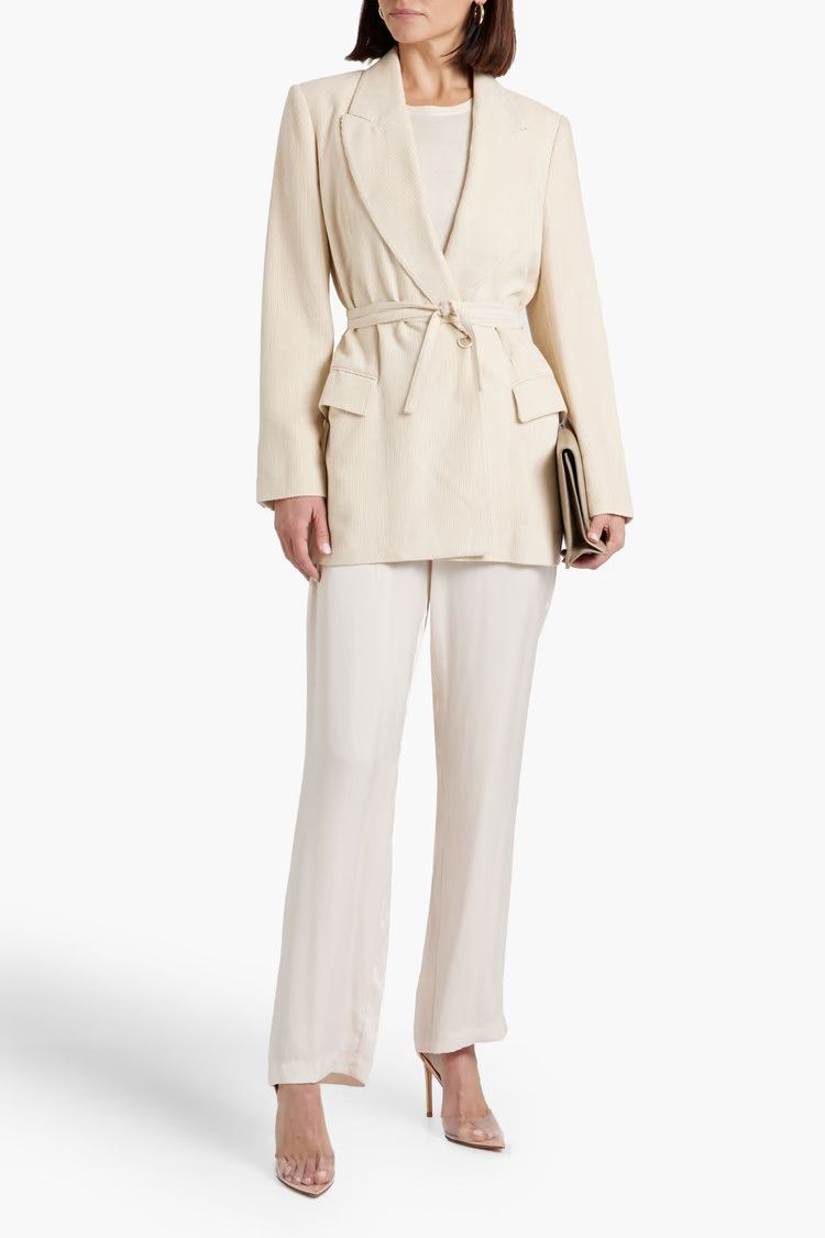 Brunello Cucinelli o1y0725 Blazer in Ivory Size S / US 4 / IT 40 - 3 Thumbnail