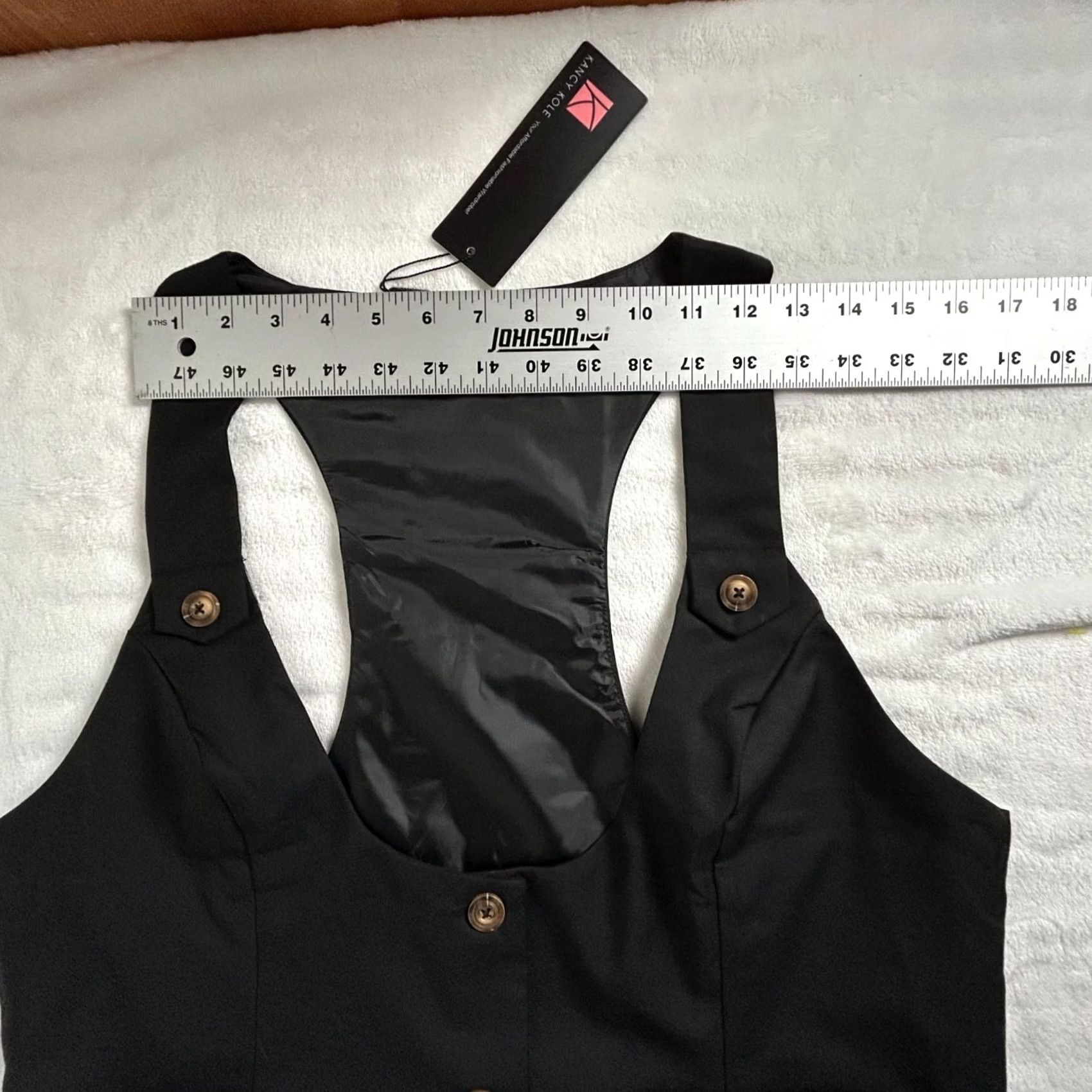 Vintage KANCY KOLE Womens Button Front Racerback Waistcoat Vest XL Black Pockets New Size XL / US 12-14 / IT 48-50 - 5 Thumbnail