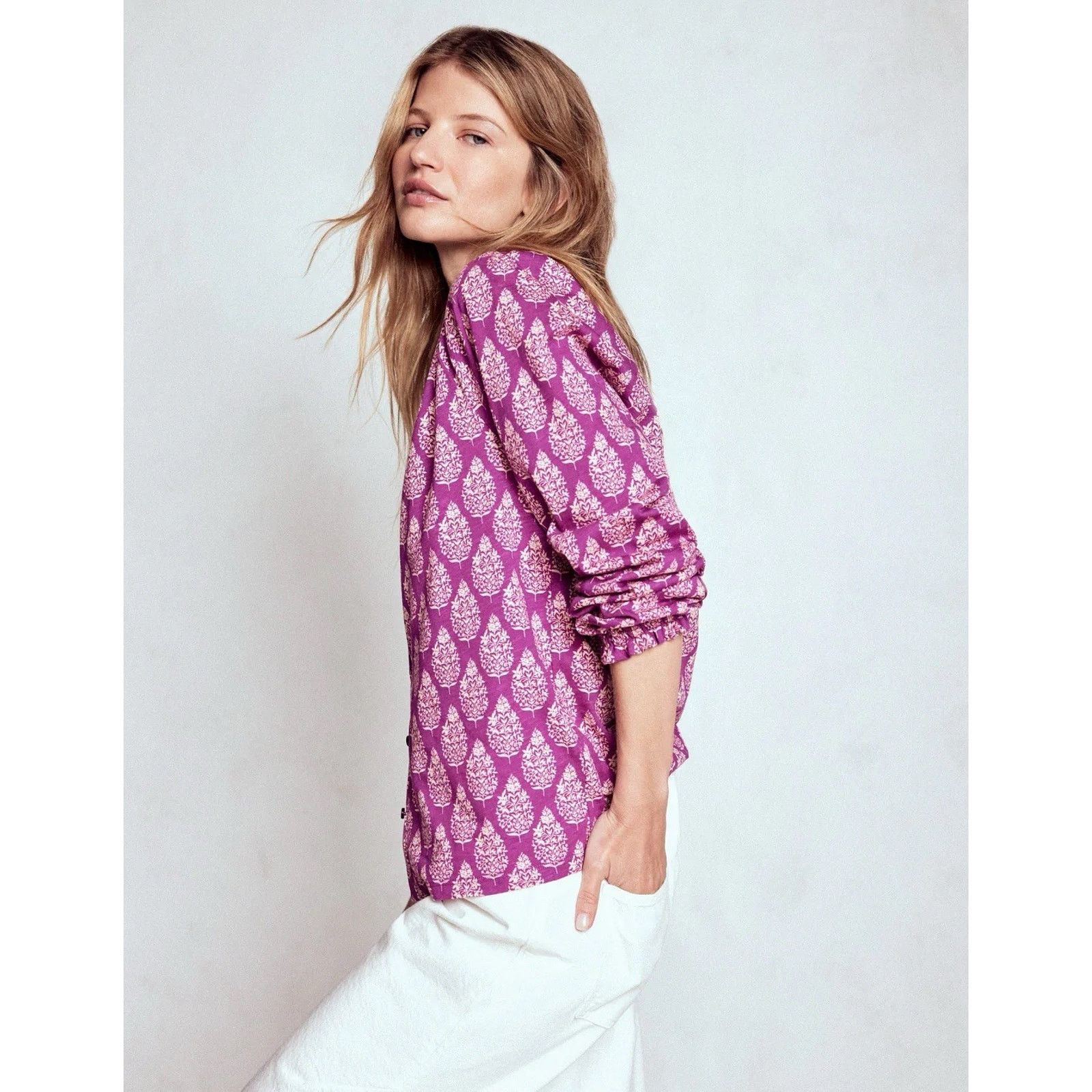 Boden Boden Isla Long Sleeve Jersey Shirt Womens Top Size 0 Size XS / US 0-2 / IT 36-38 - 4 Thumbnail
