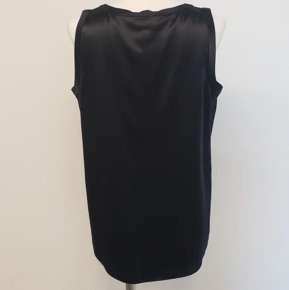 Lafayette 148 LAFAYETTE148 Perla Luxe Black Silk Charmeuse Blouse - (XL) Size XL / US 12-14 / IT 48-50 - 4 Thumbnail
