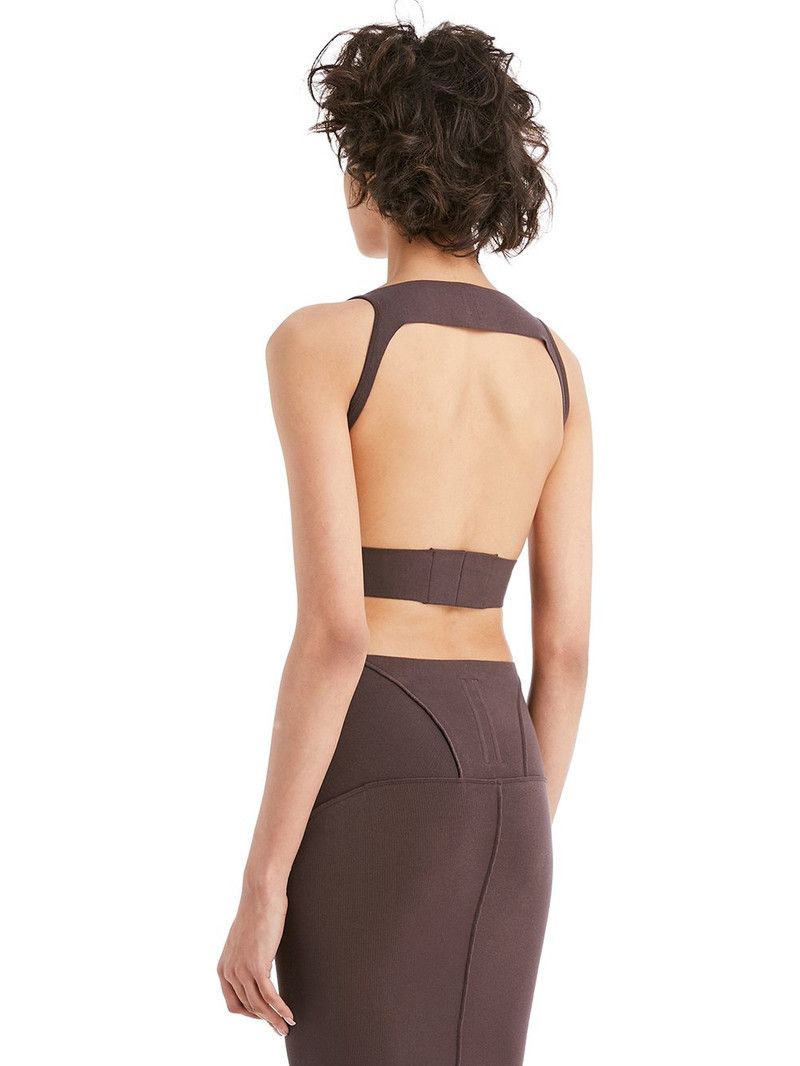 Rick Owens o1y0126 Crop Top in Chocolate Brown Size S / US 4 / IT 40 - 3 Thumbnail