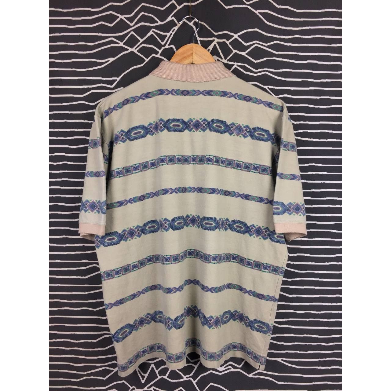 Designer × Vintage Alpha Massimo Rebecchi Made In Italy Aztec Pattern Polo Tee Size US XL / EU 56 / 4 - 5 Thumbnail