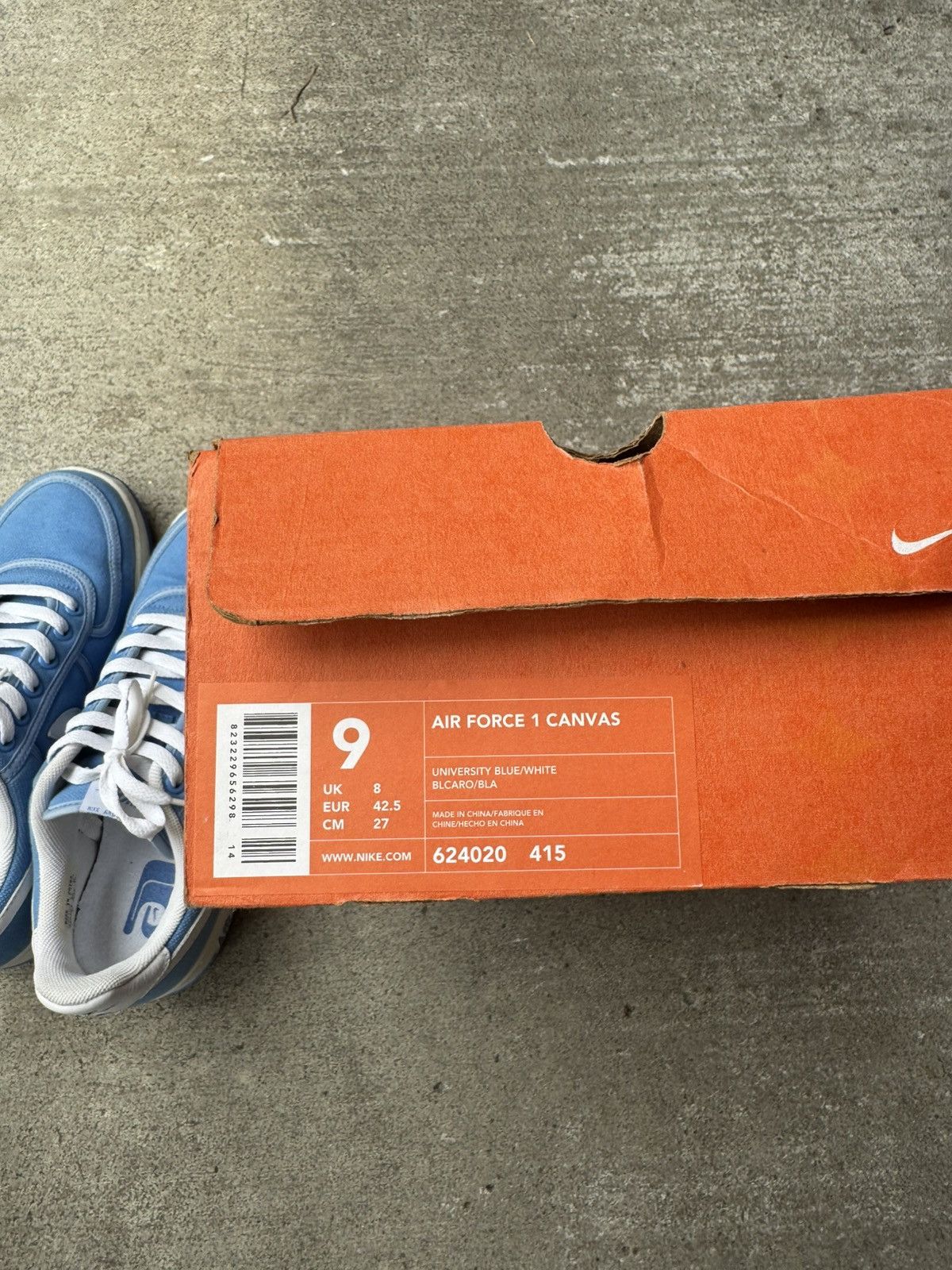 Nike 2003 NIKE AIR FORCE 1 LOW “UNIVERSITY UNC BLUE CANVAS” Size US 9 / EU 42 - 6 Thumbnail