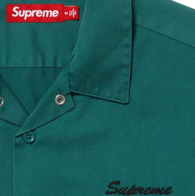 Supreme Supreme Rhinestone Pin Up S/S Work Shirt Work Green Medium Size US M / EU 48-50 / 2 - 4 Thumbnail