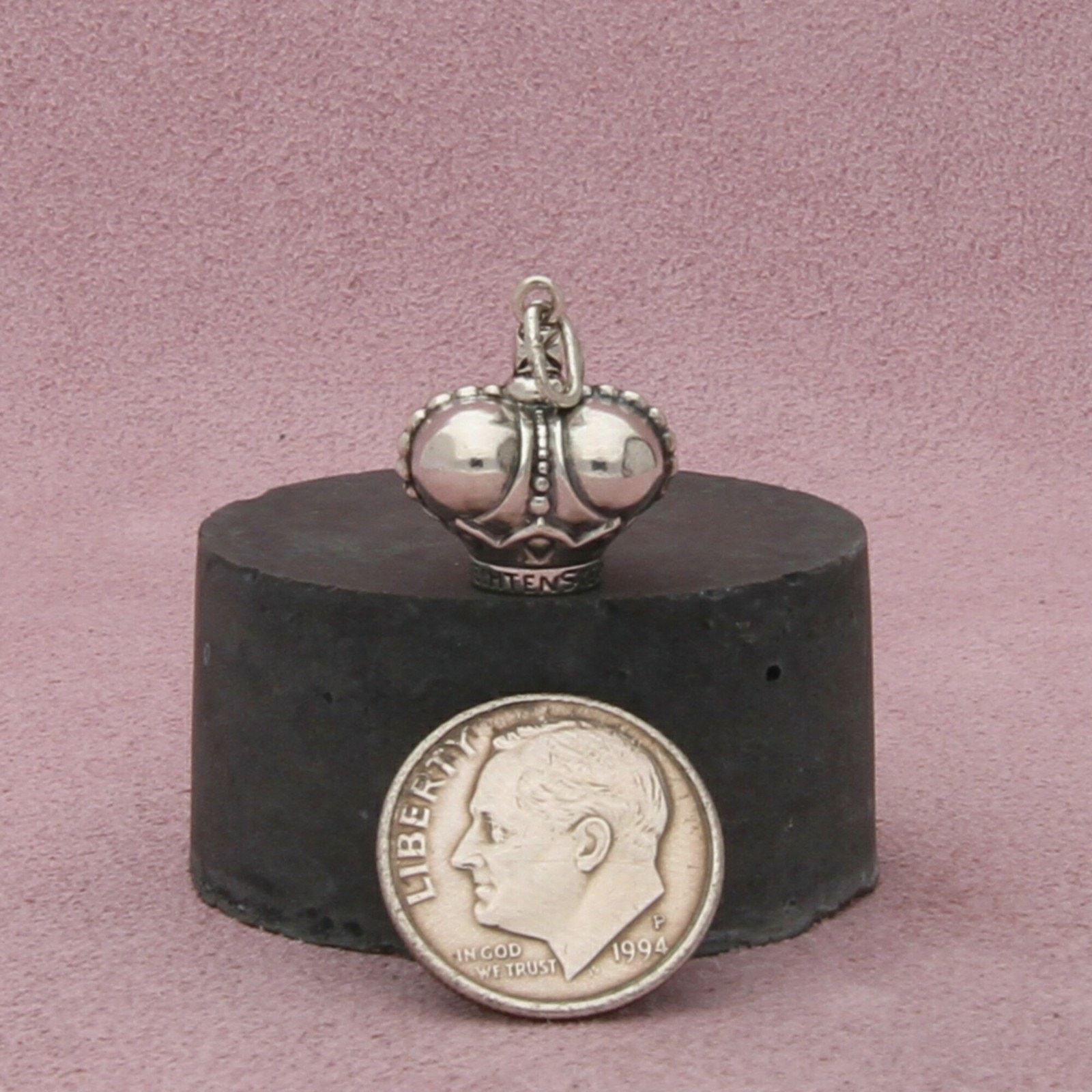 Vintage 800 silver vintage 3d royal crown charm pendant Size ONE SIZE - 2 Thumbnail