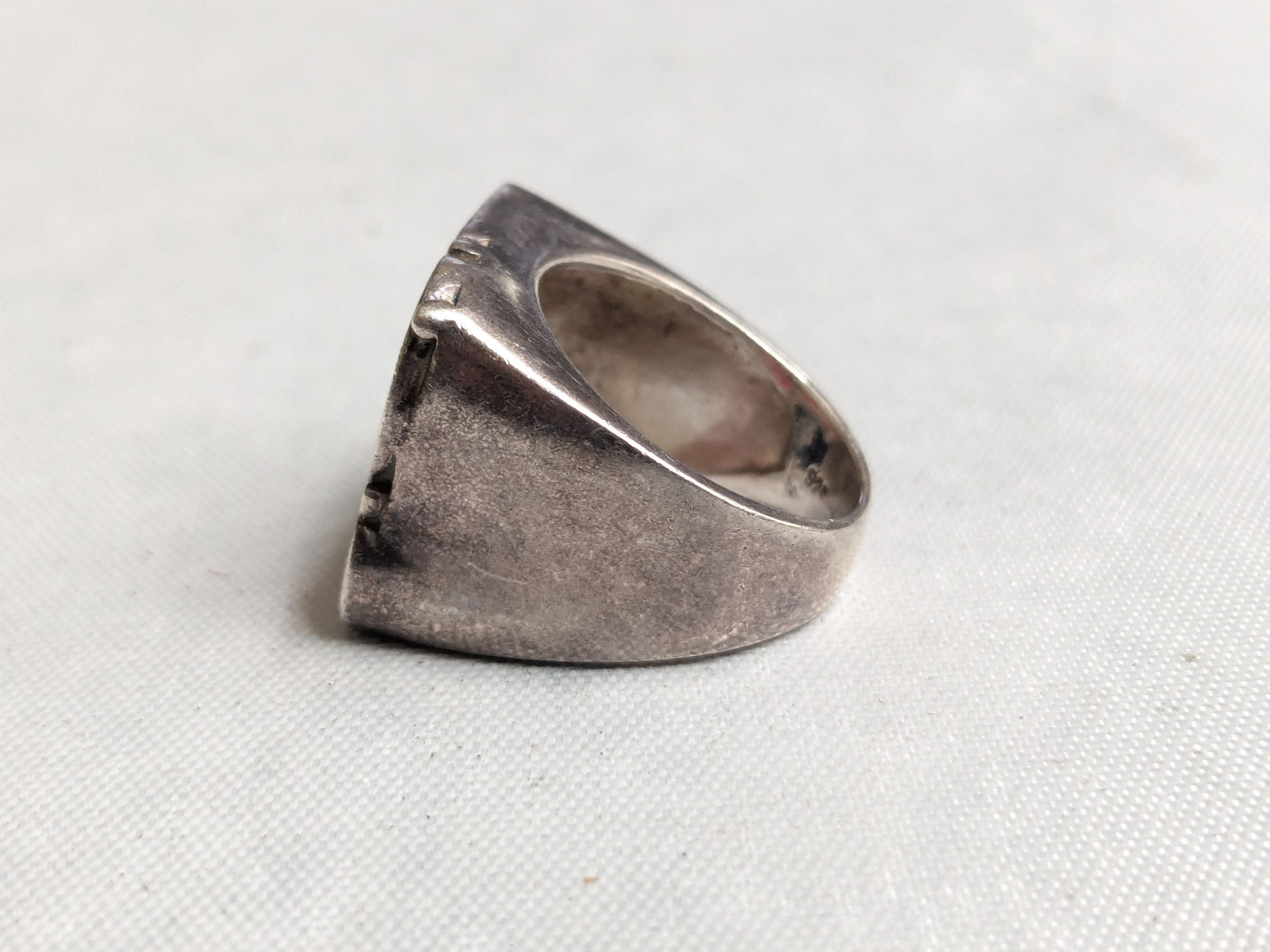 Jewelry Vintage Sterling Silver Ring MOP 7.75 Pink Blue Y2K Abstract Size ONE SIZE - 2 Thumbnail